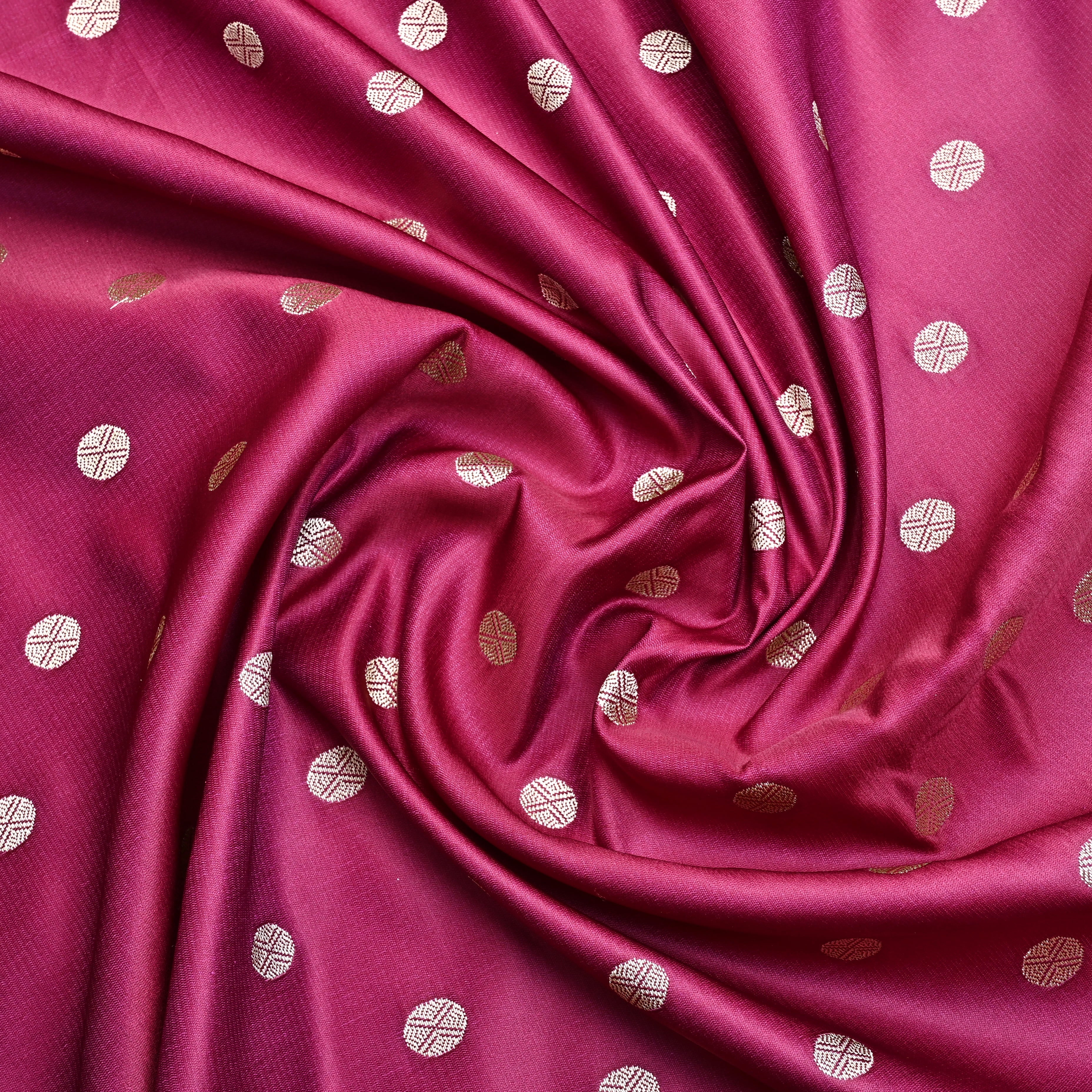 Burgundy Banarasi Soft Silk Fabric