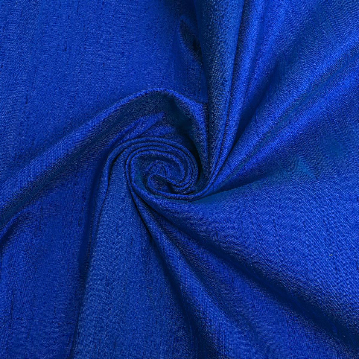 Dark Ocean Blue Plain Raw Silk Fabric