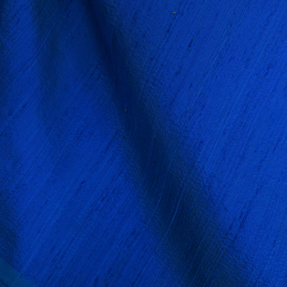 Dark Ocean Blue Plain Raw Silk Fabric