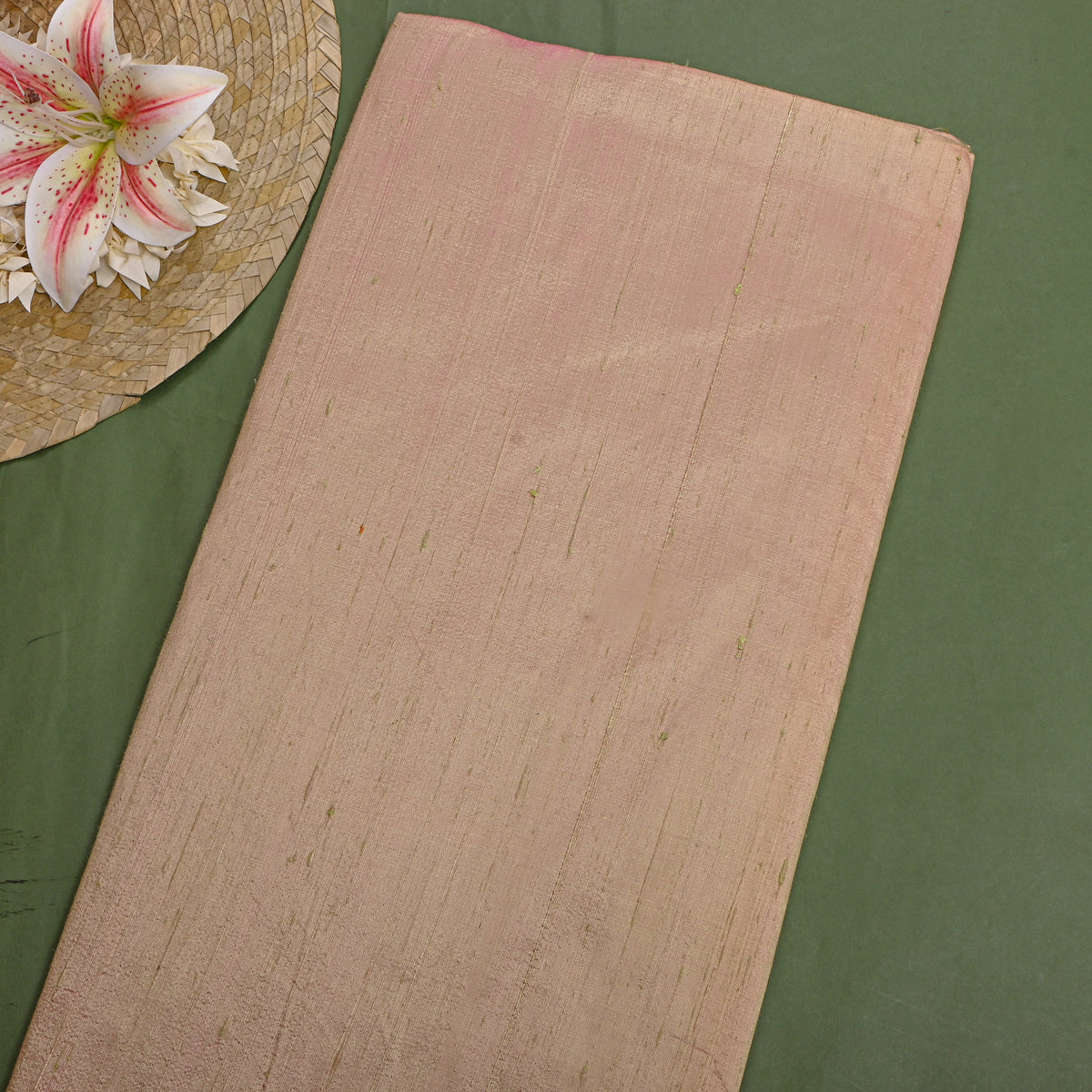 Rosewood Beige Plain Raw Silk Fabric
