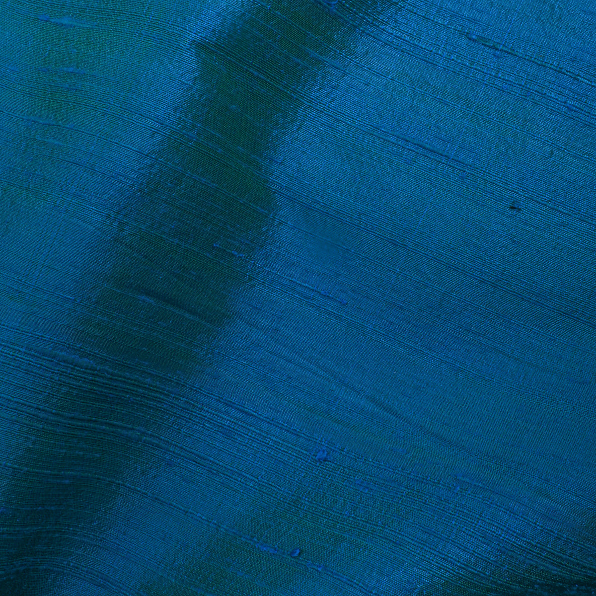 Ocean Blue Plain Raw Silk Fabric