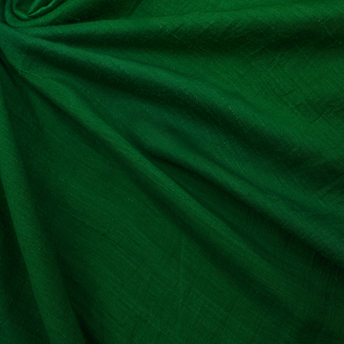 Emerald Plain Munga Tussar Silk Fabric