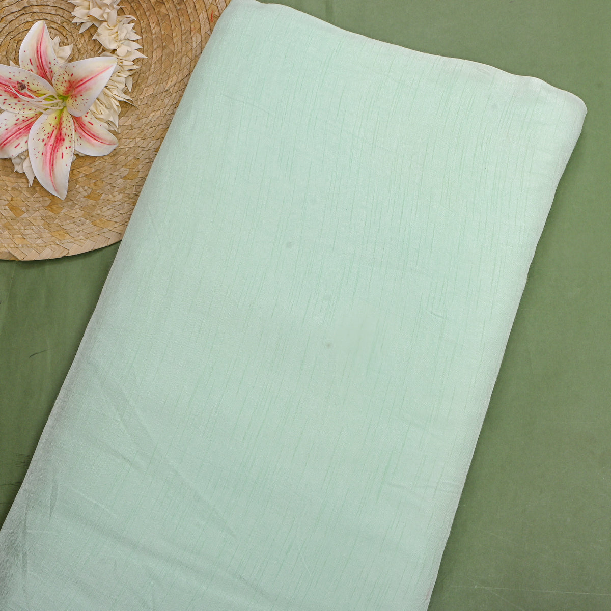 Green Dola Silk Plain Fabric