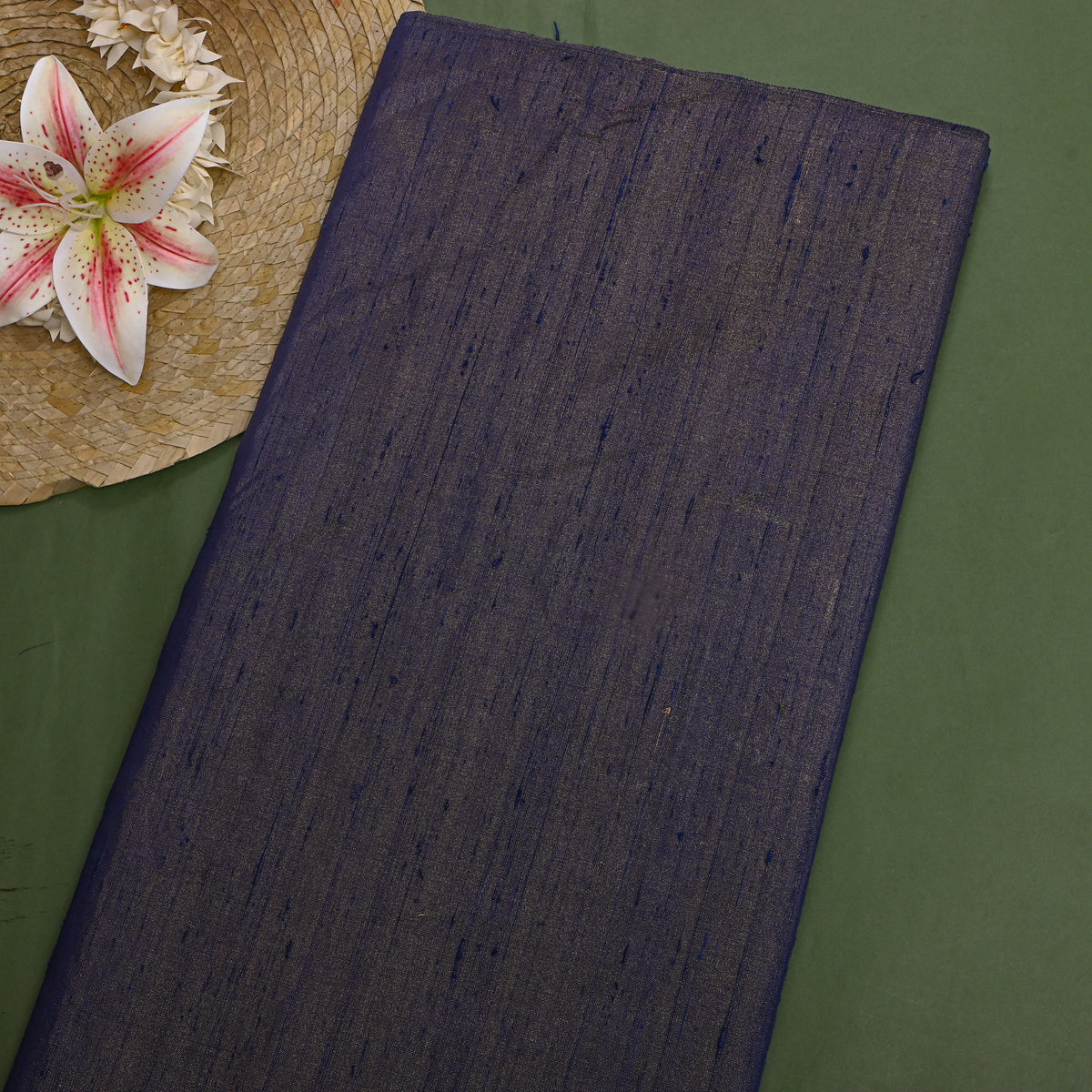 Aubergine Plain Tussar Silk Fabric