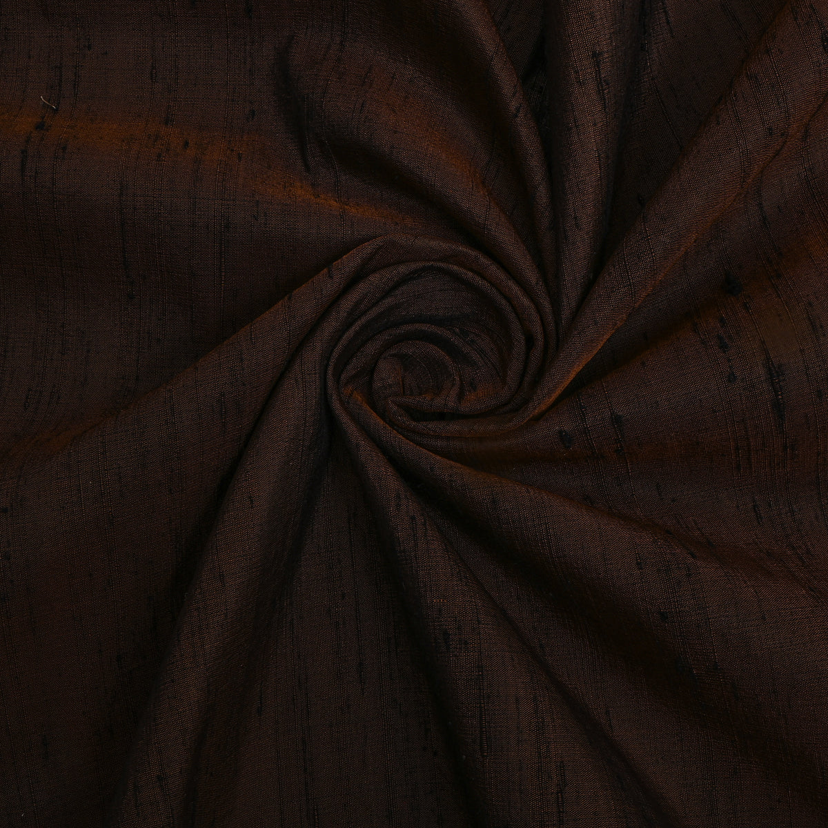 Dark Brown Plain Raw Silk Fabric