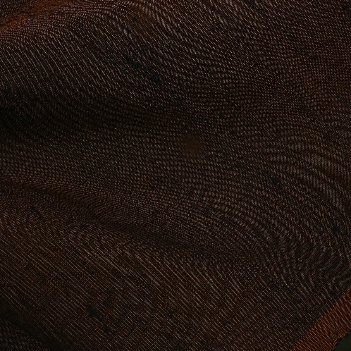 Dark Brown Plain Raw Silk Fabric
