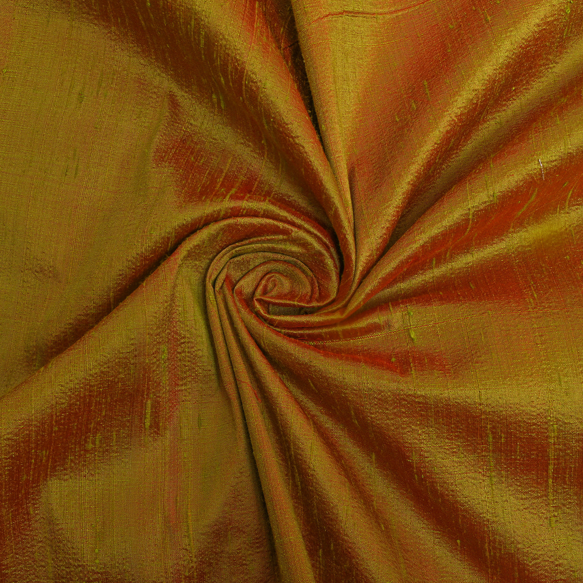 Olive Plain Raw Silk Fabric