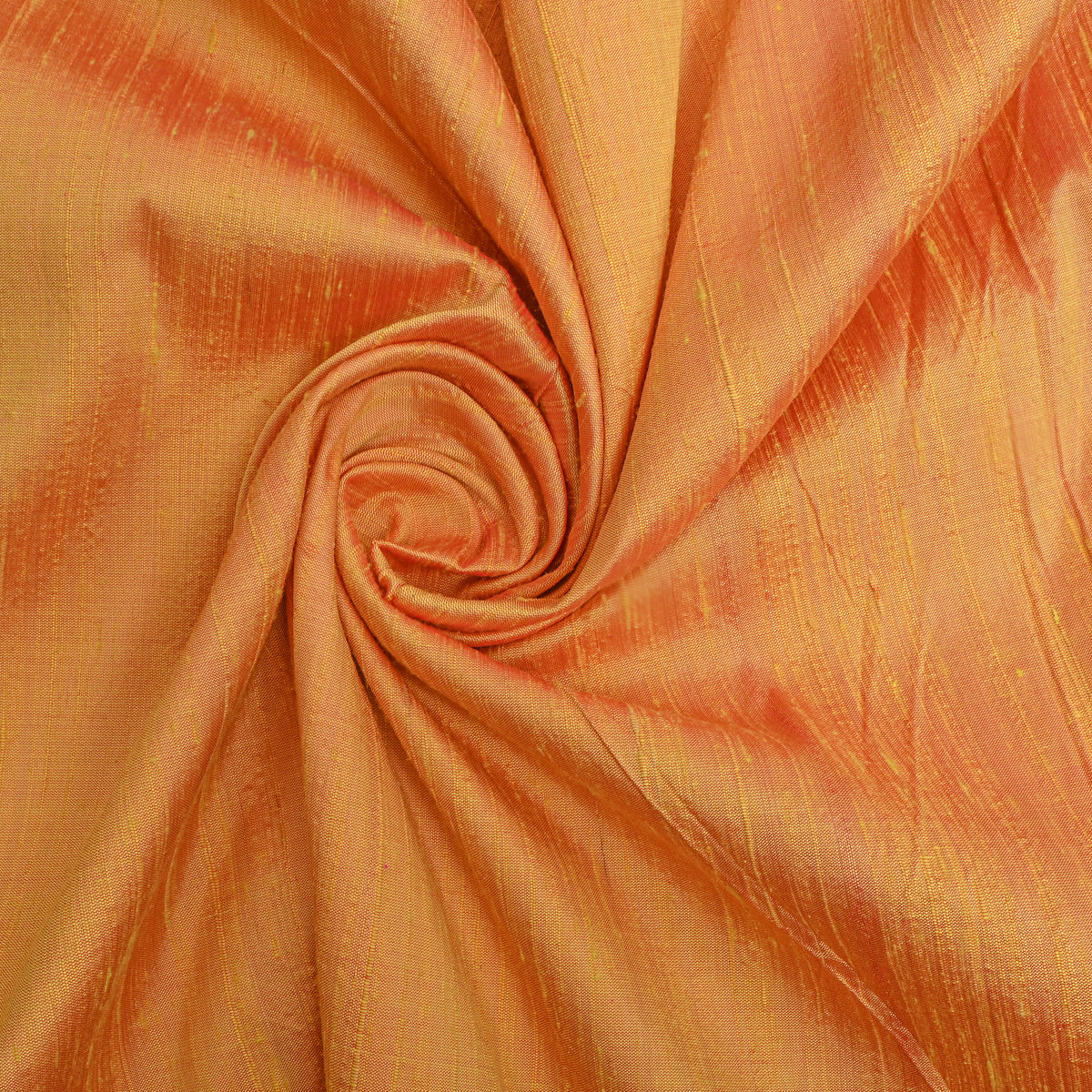 Dusty Orange Plain Raw Silk Fabric