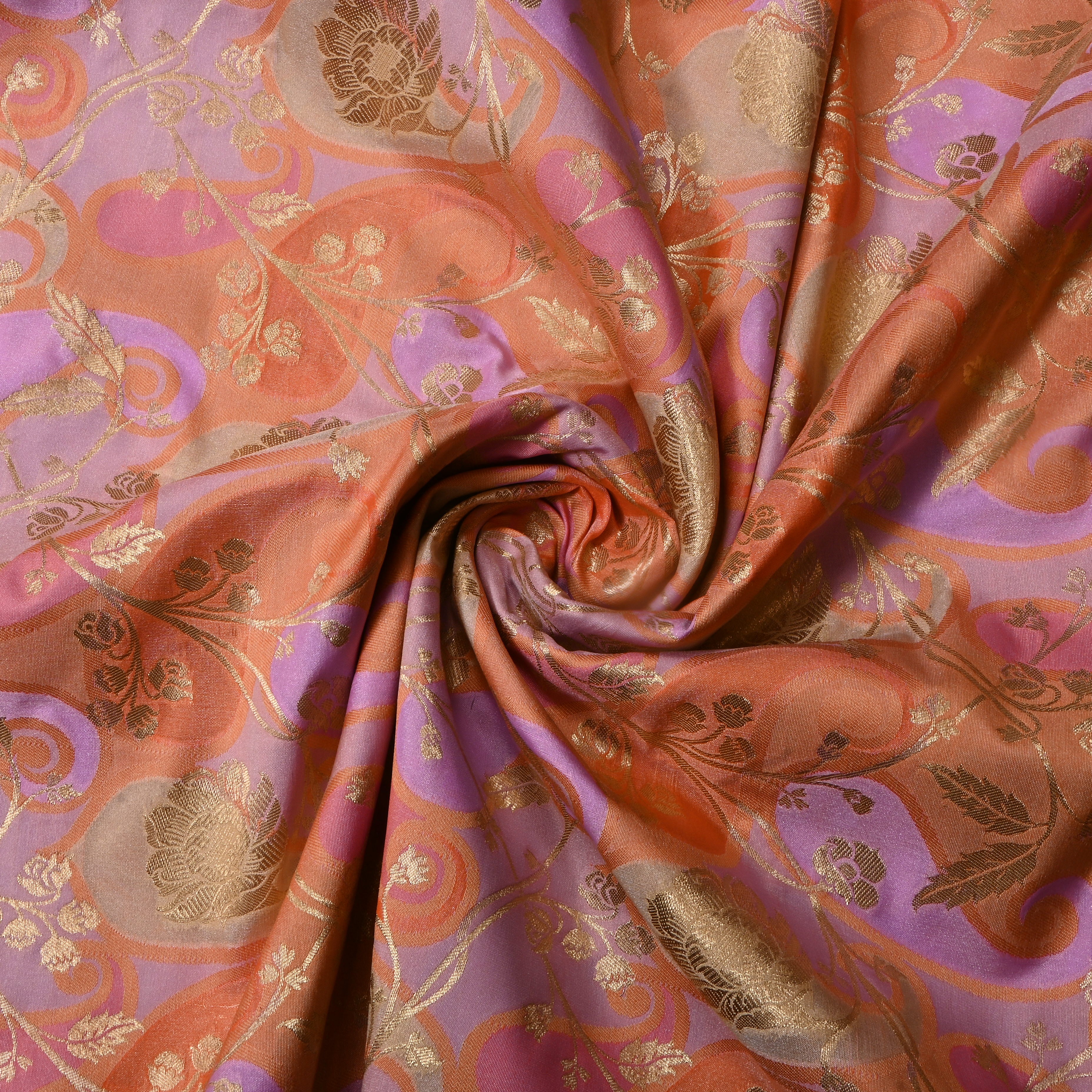 Multicolour Floral Jamawar Silk Fabric