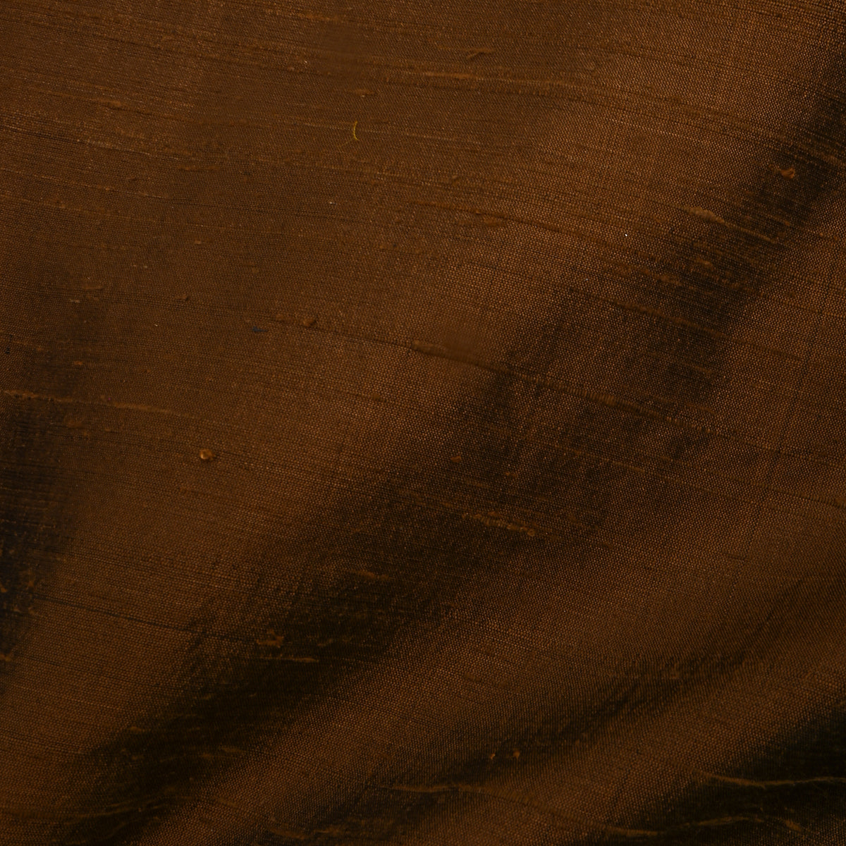 Dark Wooden Brown Plain Raw Silk Fabric