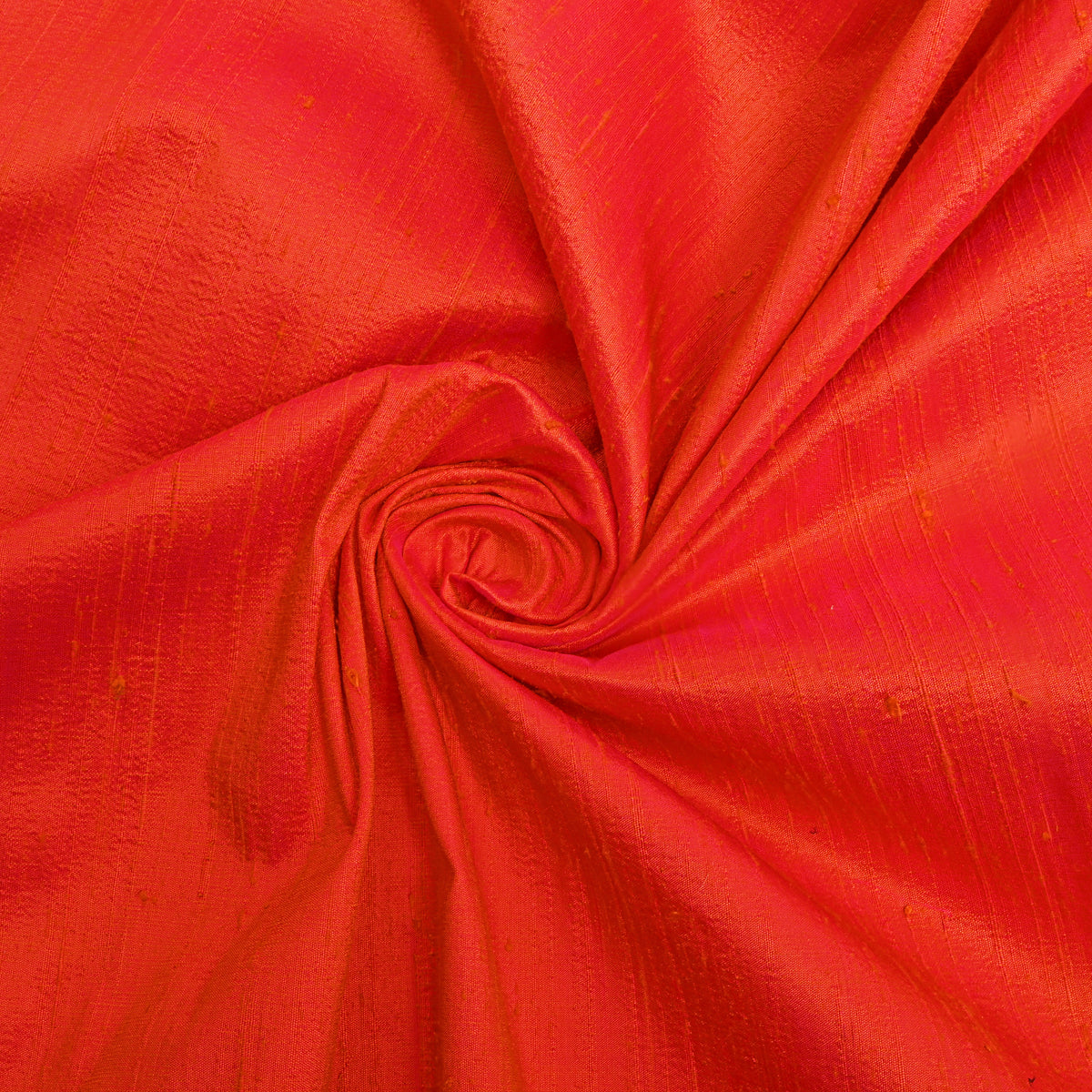 Tangerine Plain Raw Silk Fabric
