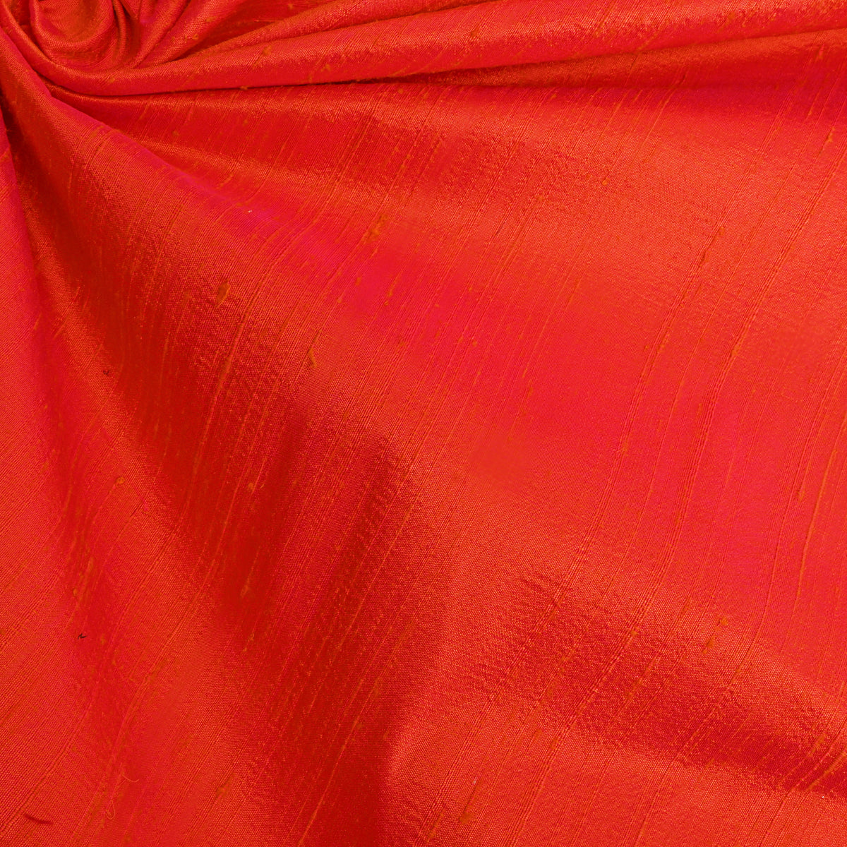 Tangerine Plain Raw Silk Fabric