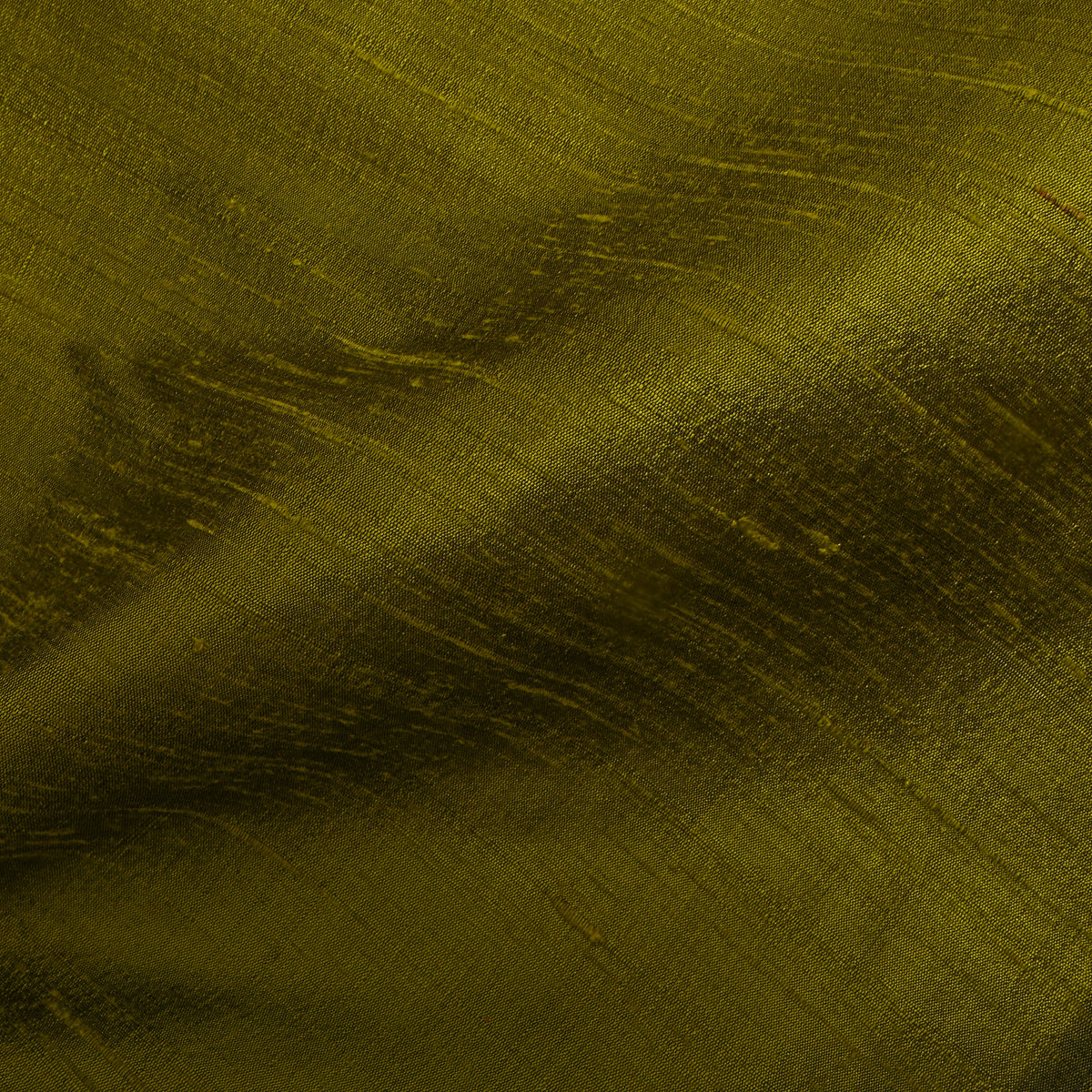 Olive Green Plain Raw Silk Fabric