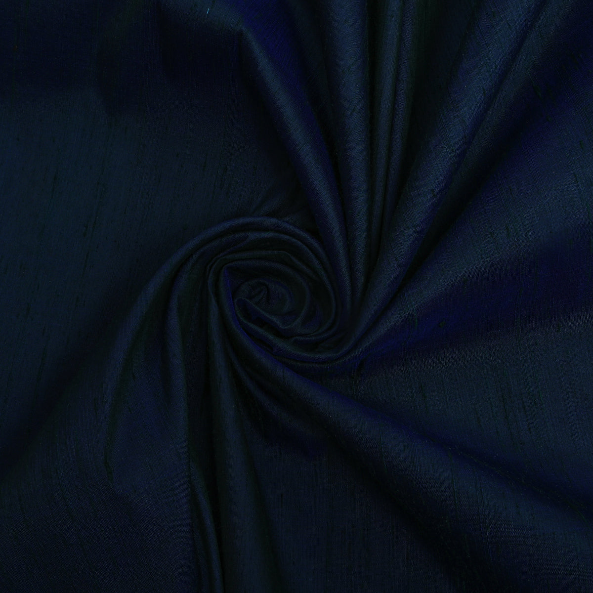 Dark Navy Blue Plain Raw Silk Fabric