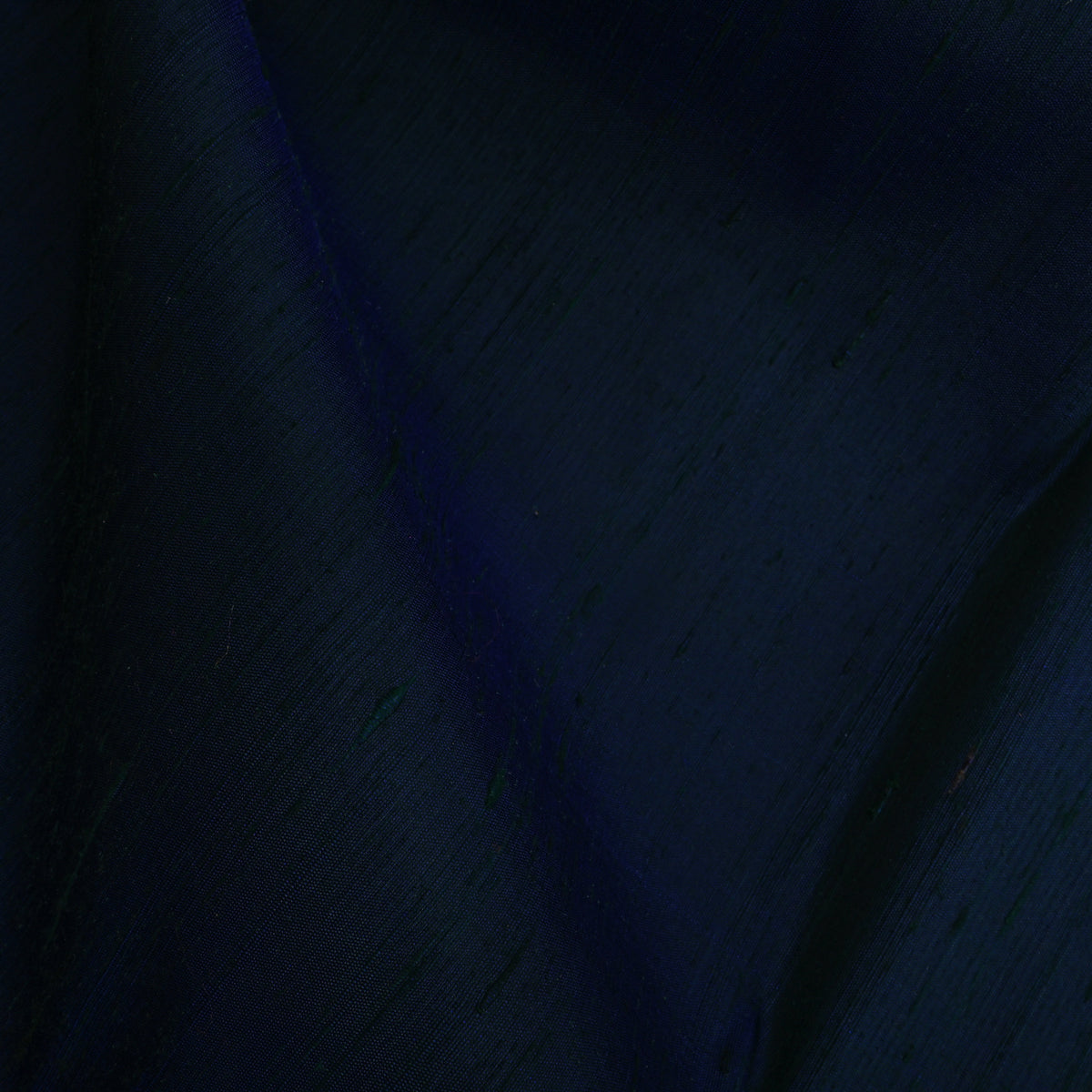 Dark Navy Blue Plain Raw Silk Fabric