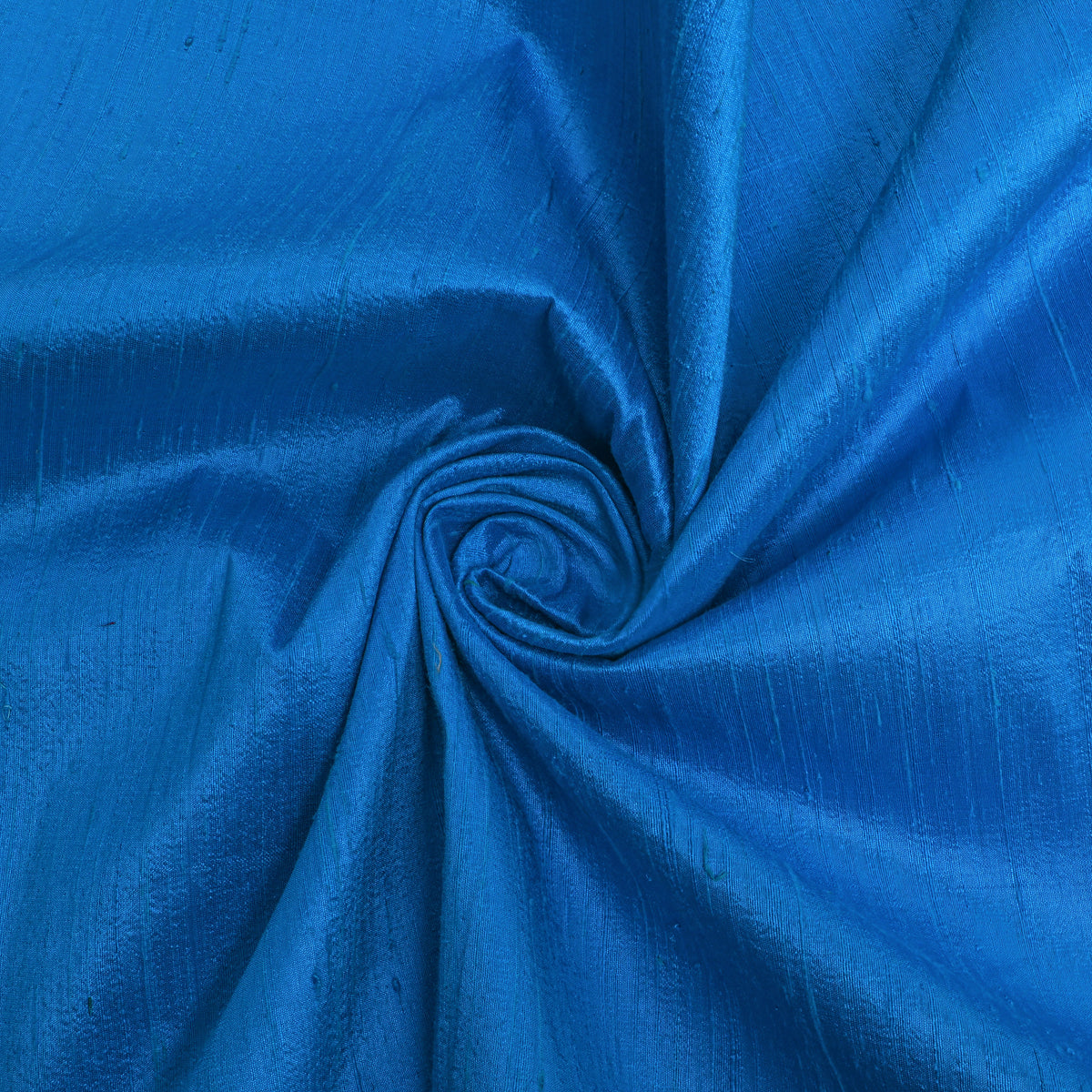 Cool Blue Plain Raw Silk Fabric
