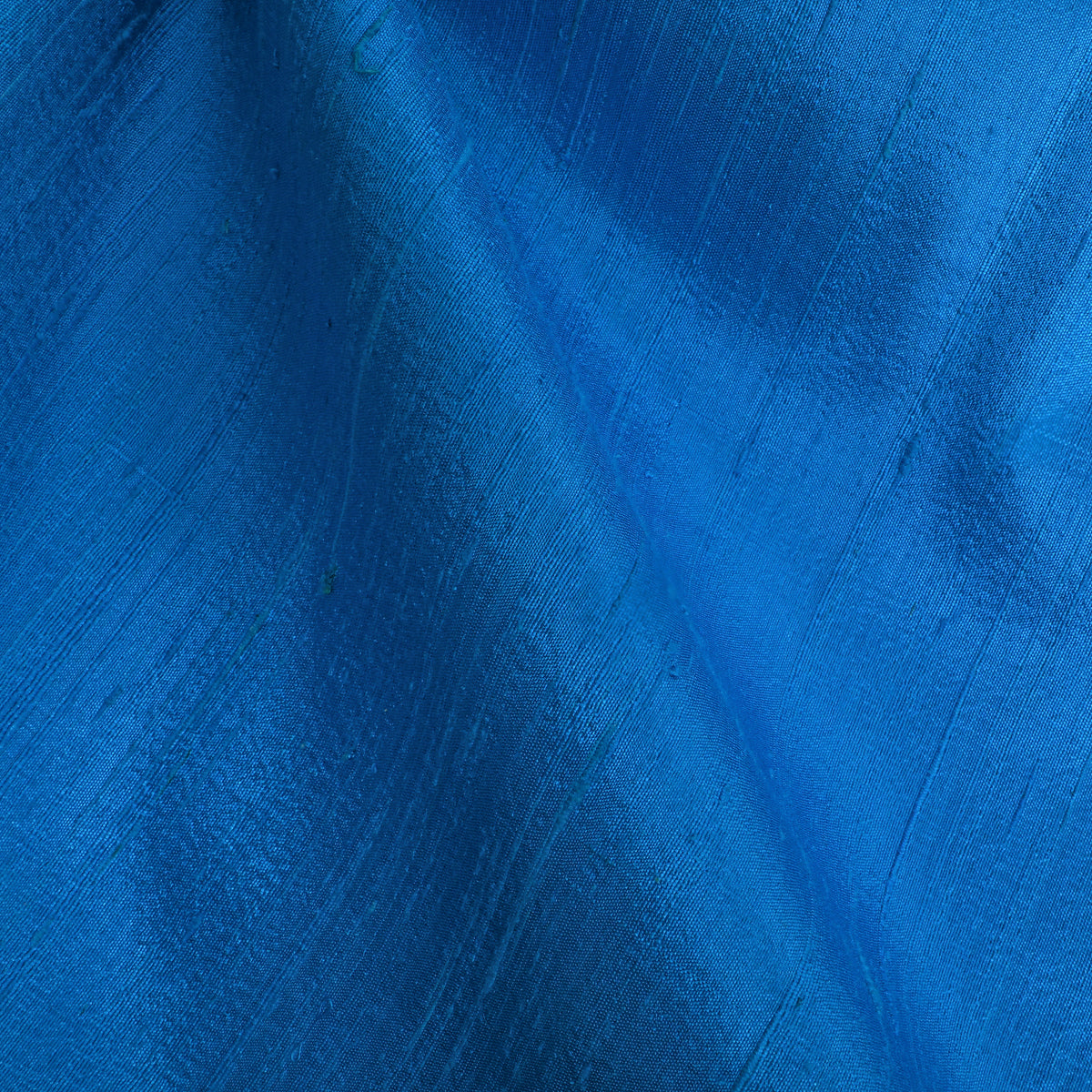 Cool Blue Plain Raw Silk Fabric