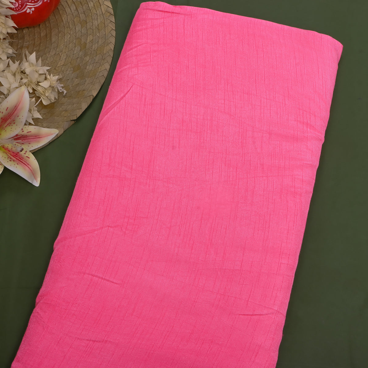 Rani Pink Dola Silk Plain Fabric