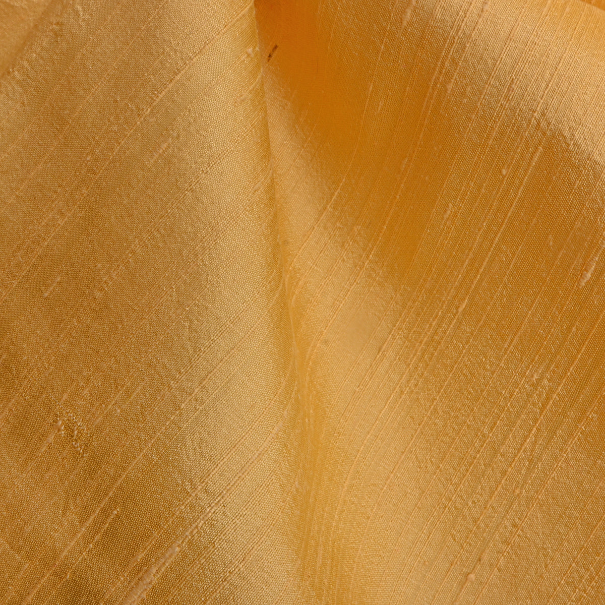 Dusty Yellow Plain Raw Silk Fabric