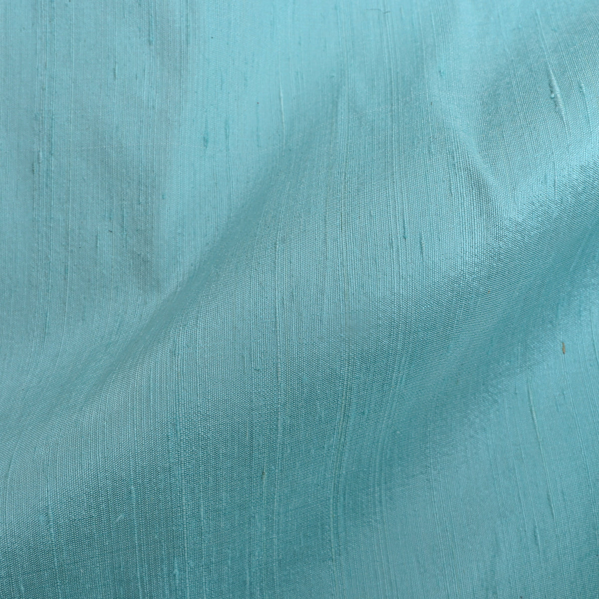 Aqua Plain Raw Silk Fabric