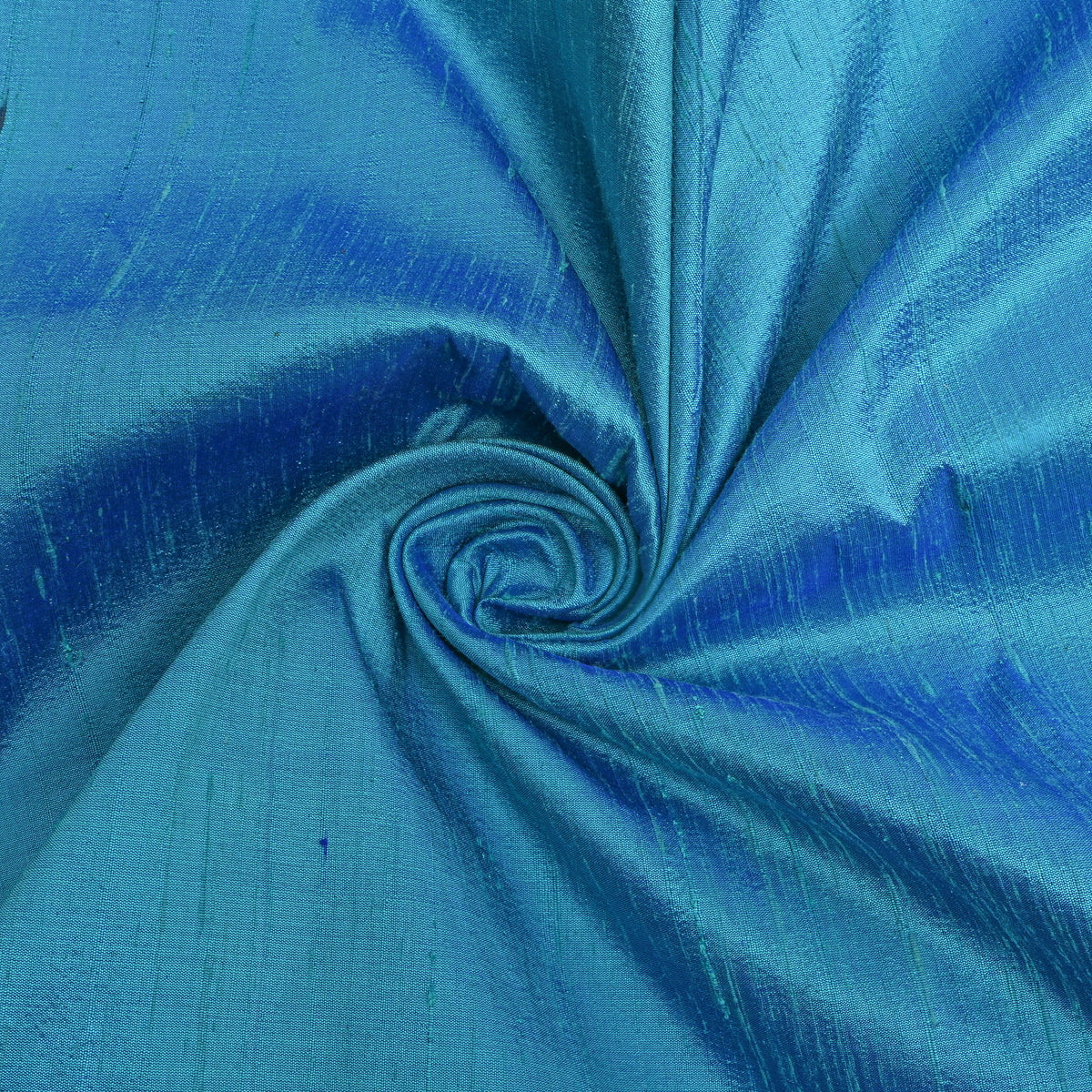 Bright Sky Blue Plain Raw Silk Fabric