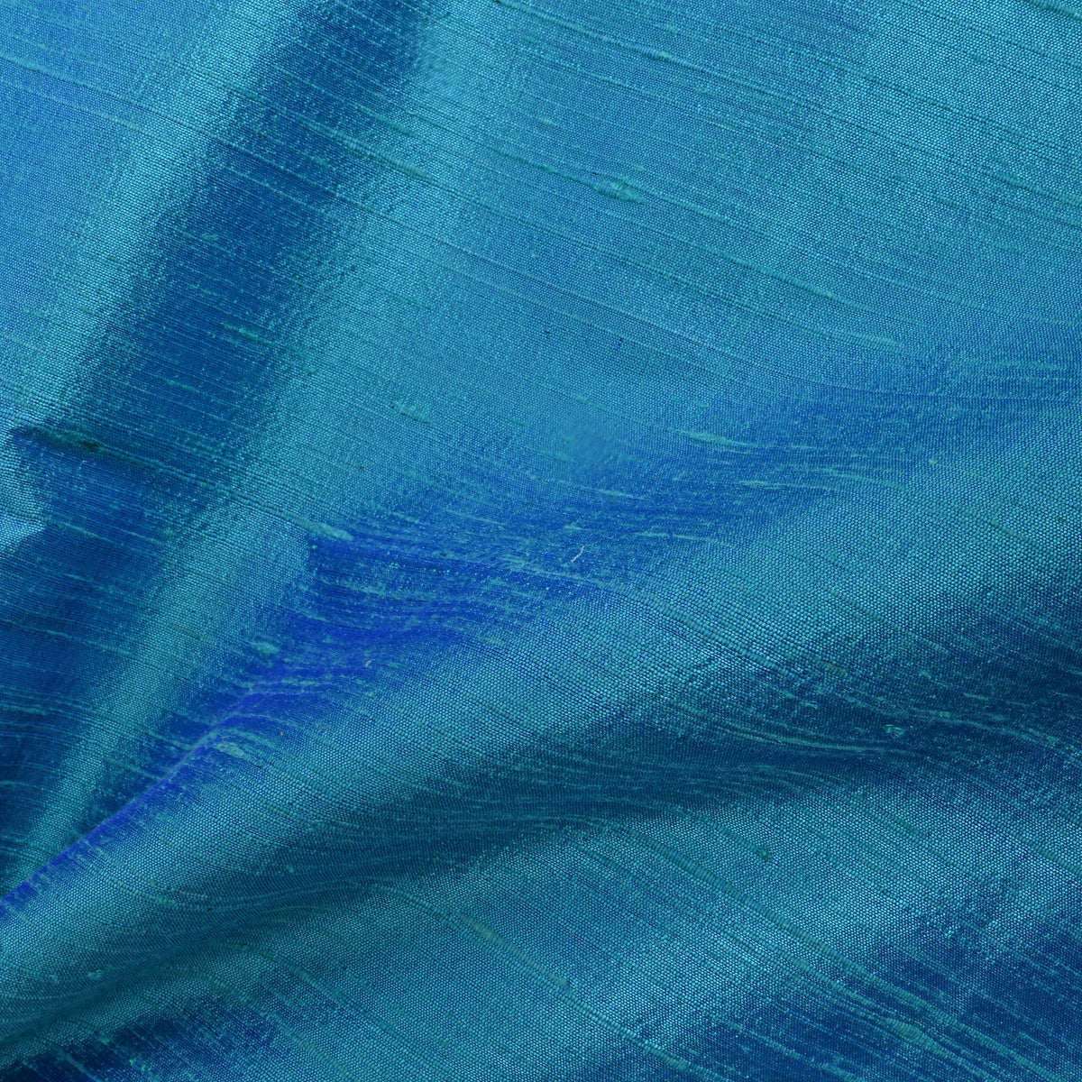 Bright Sky Blue Plain Raw Silk Fabric