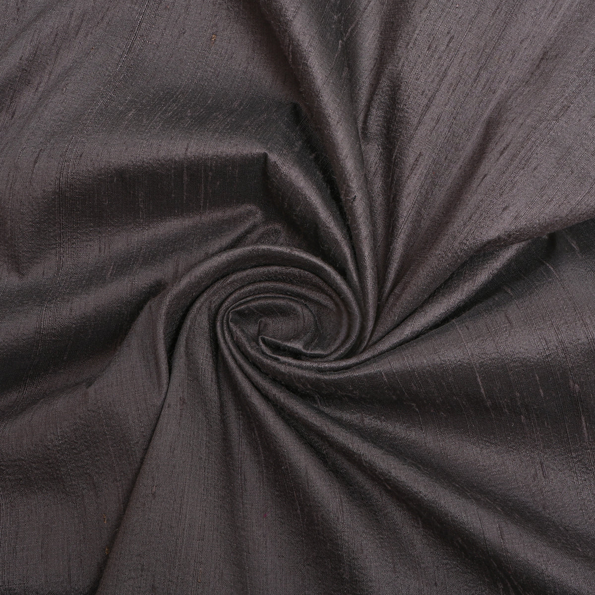Dark Gray Plain Raw Silk Fabric
