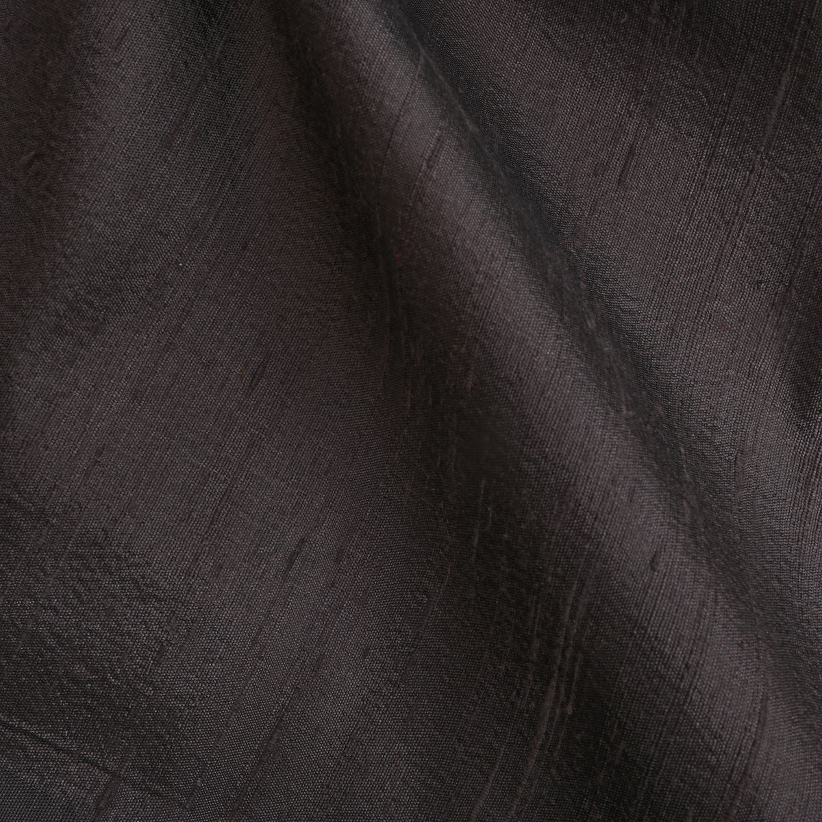 Dark Gray Plain Raw Silk Fabric