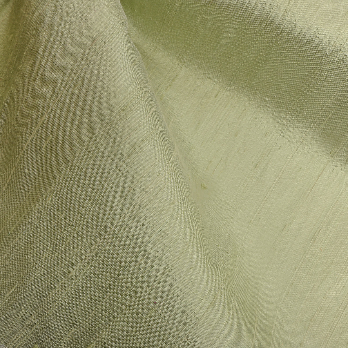 Matcha Green Plain Raw Silk Fabric