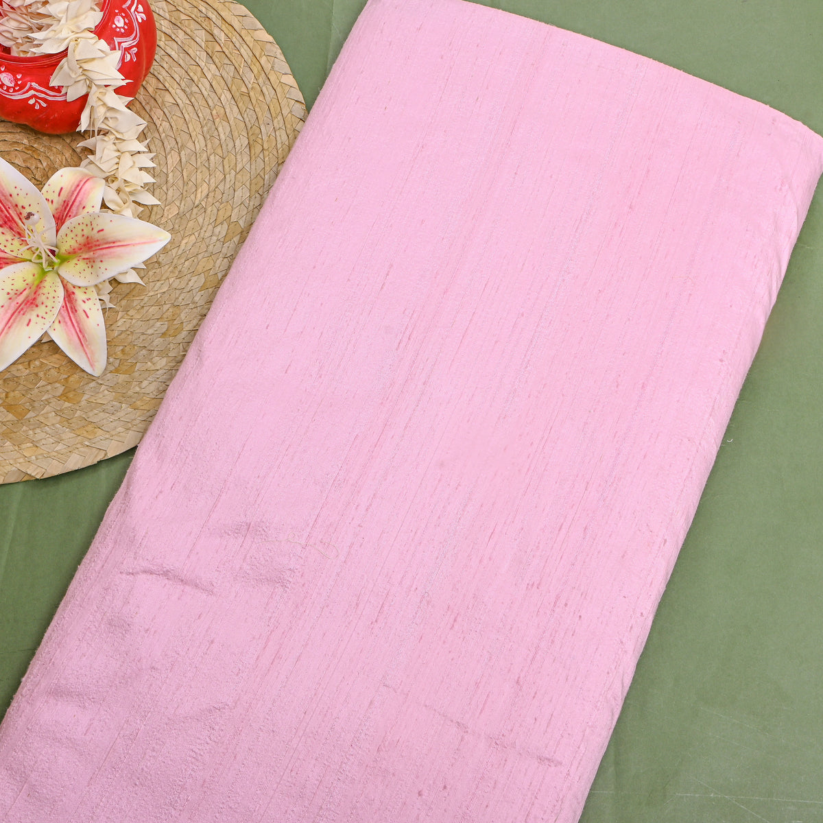 Candy Plain Raw Silk Fabric