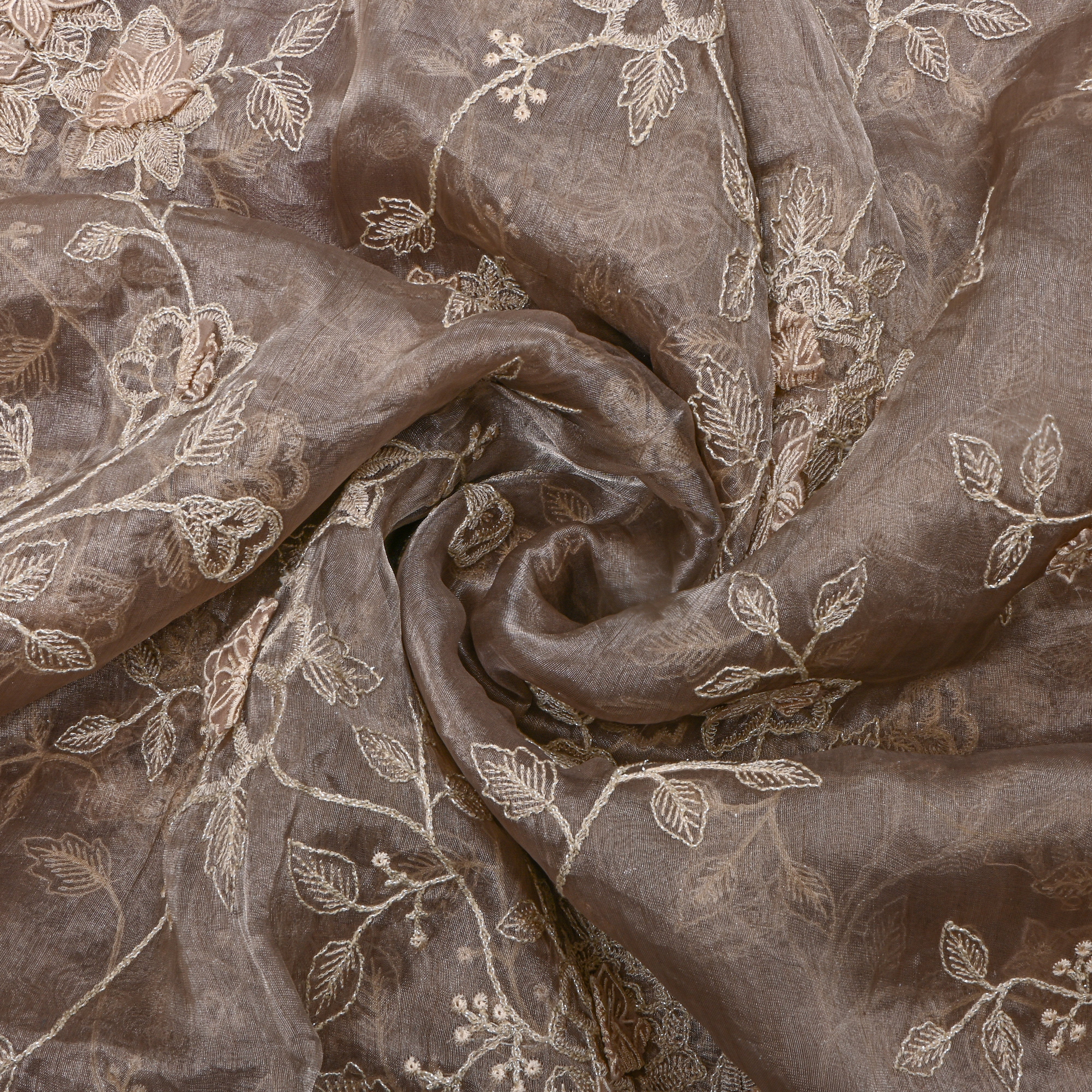 Dark Gray Embroidery Tissue Fabric