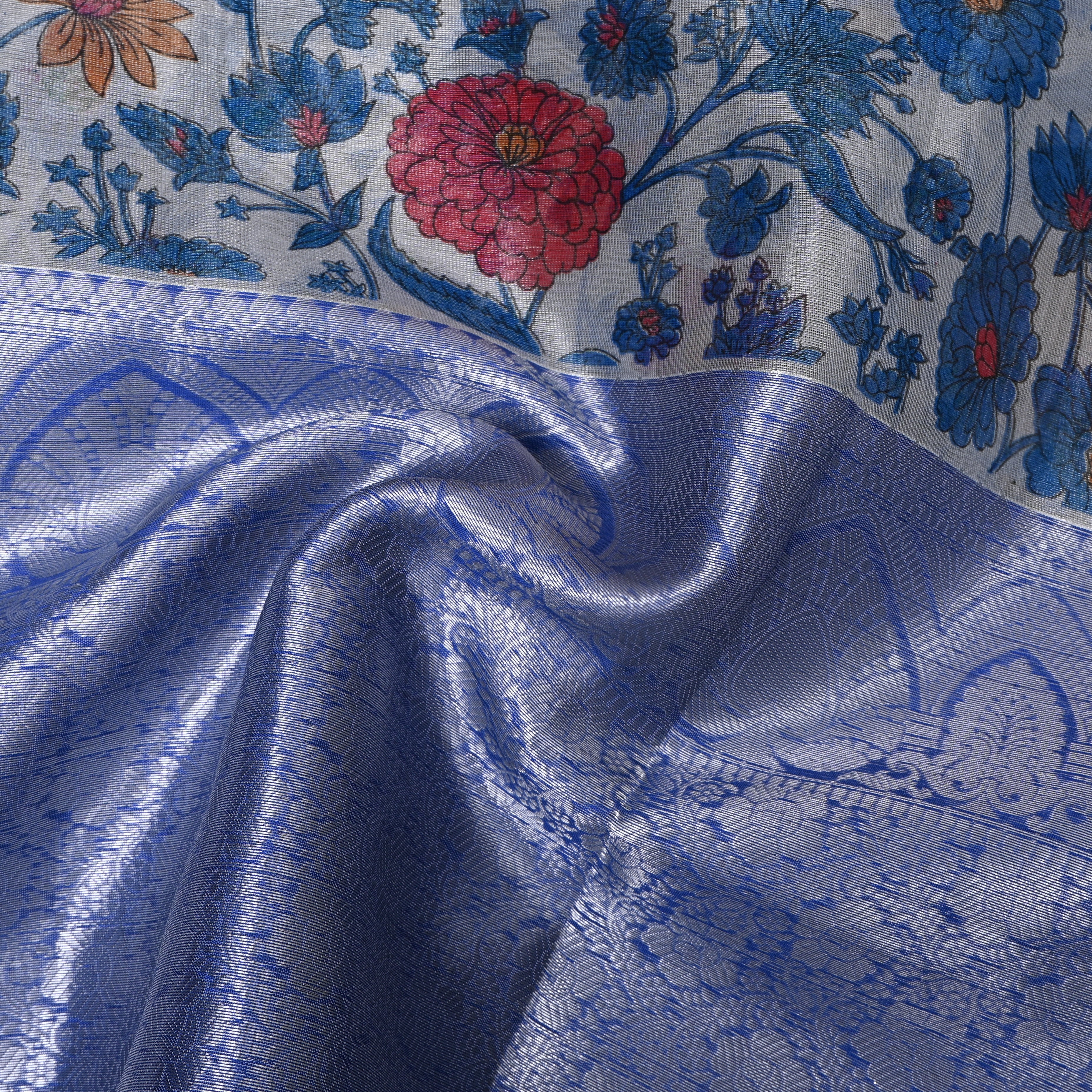 Silver Grey Plain Raw Silk