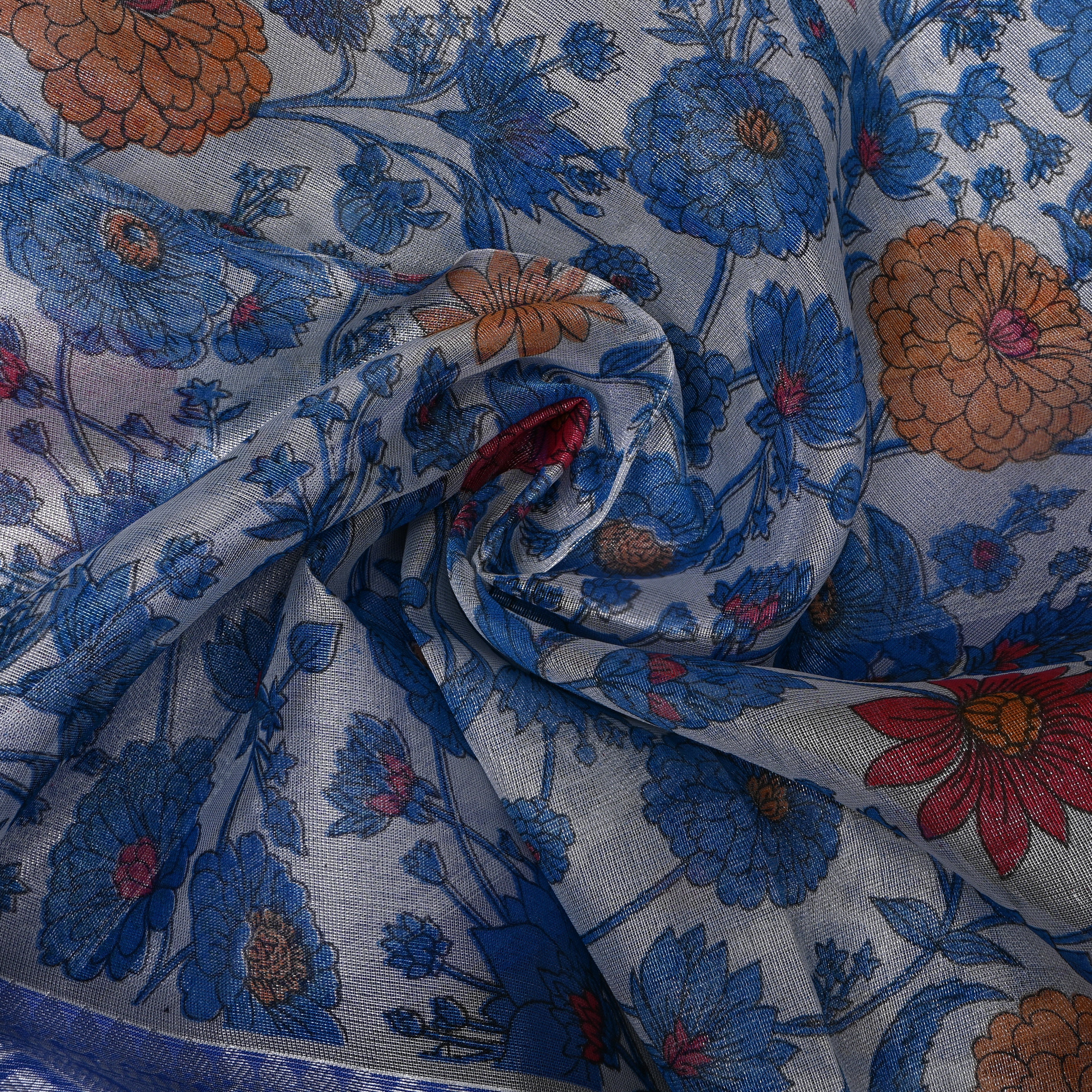 Silver Grey Plain Raw Silk