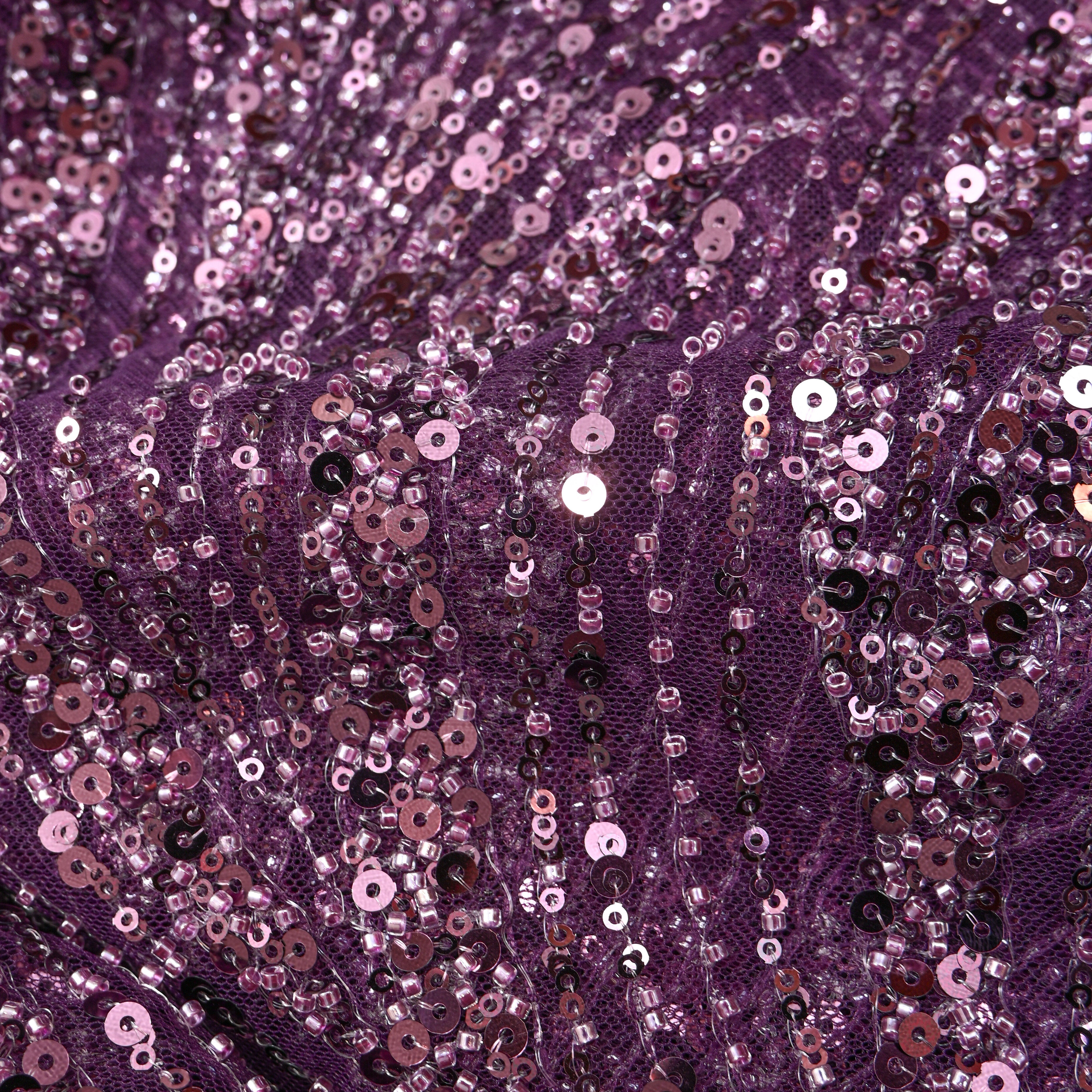 Orchid Purple Net Embroidery Fabric