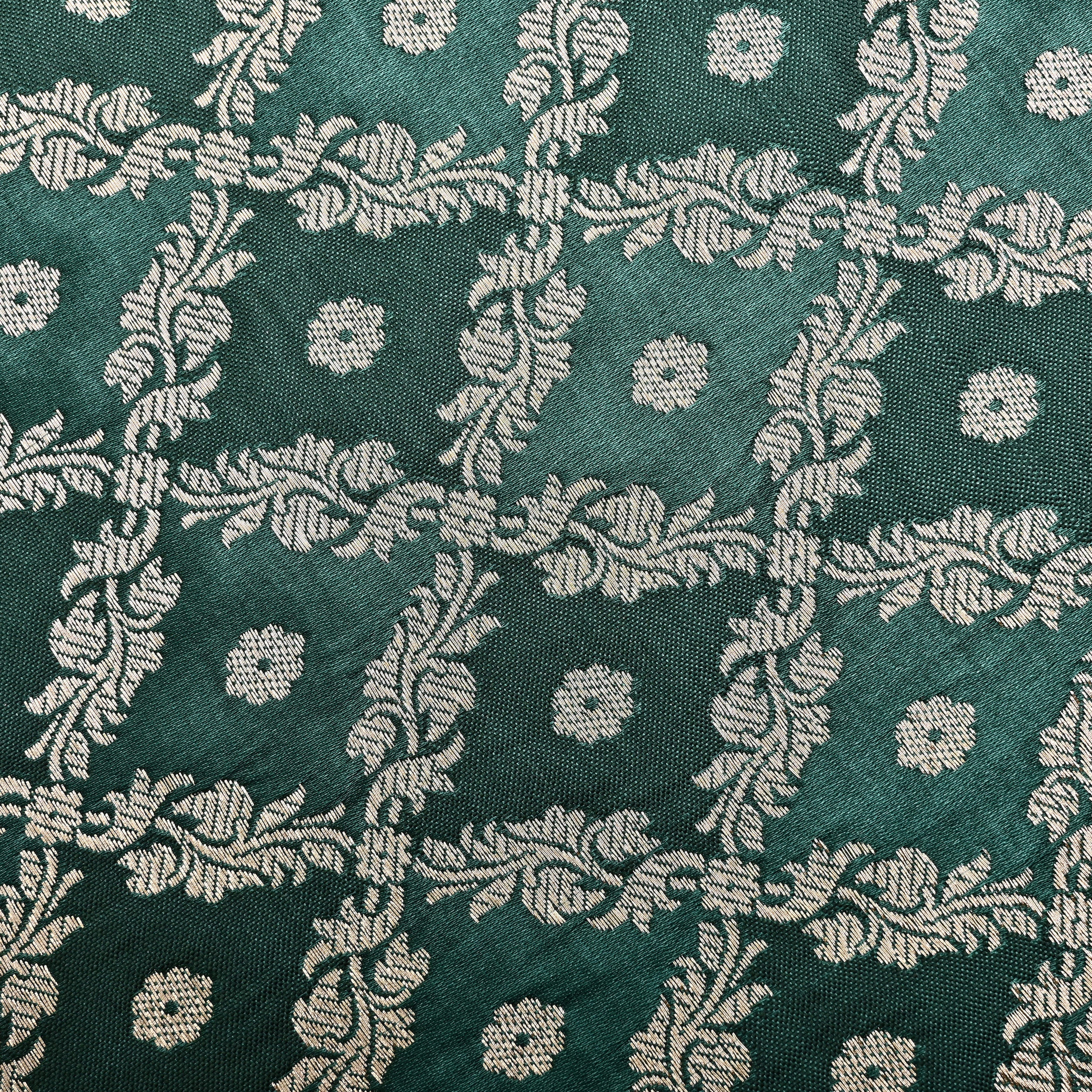 Dual Shade Of Green Banarasi Fabric With Checks Pattern