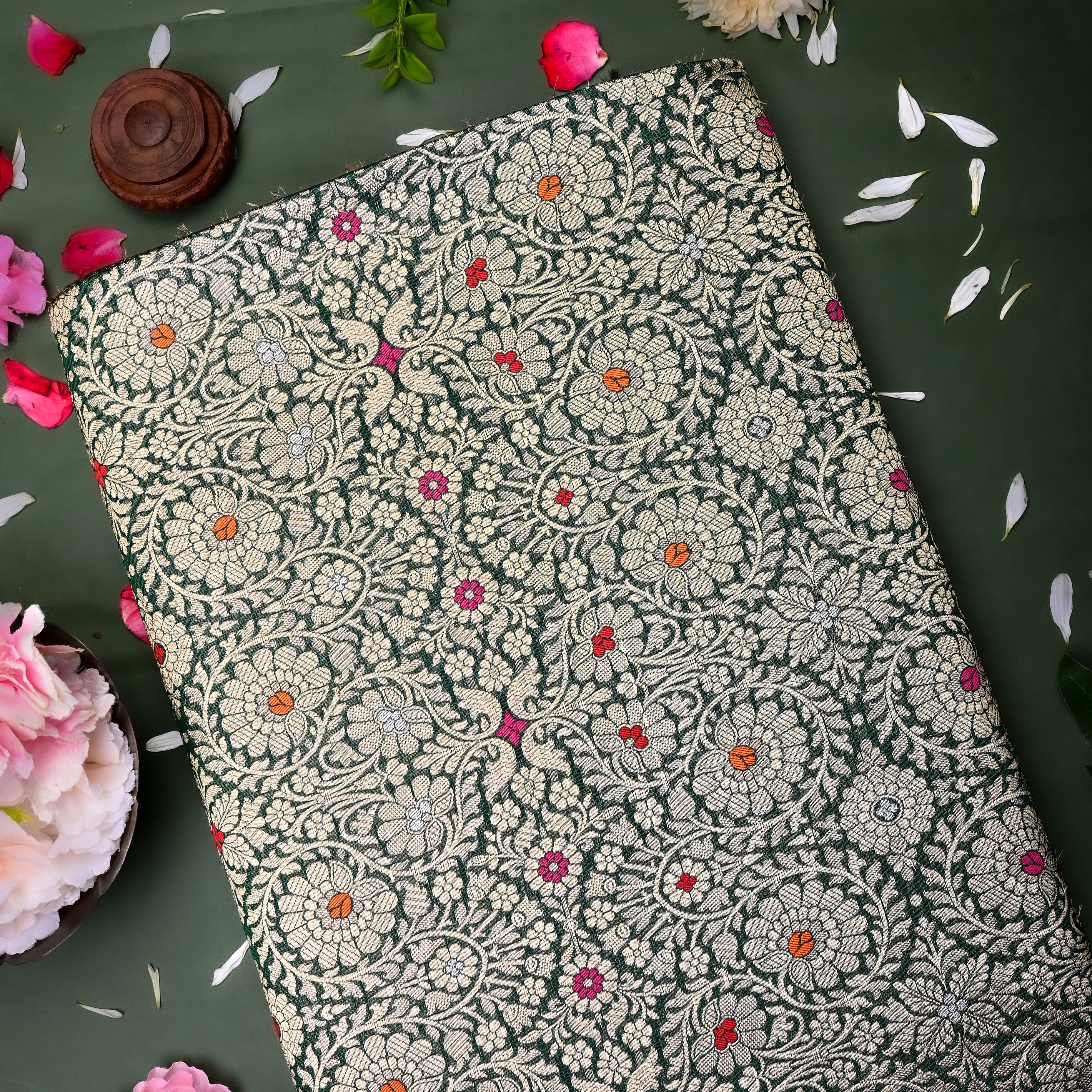 Sea Green Banaras Fabric With Intricate Zari Design