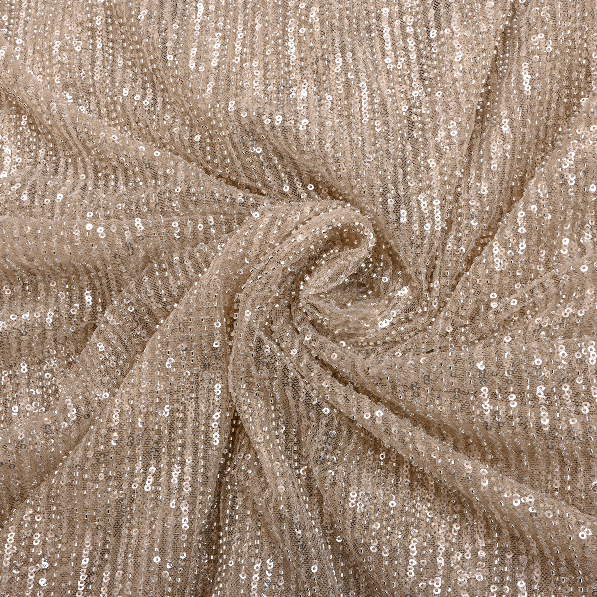Gold Sequin Embroidered Net