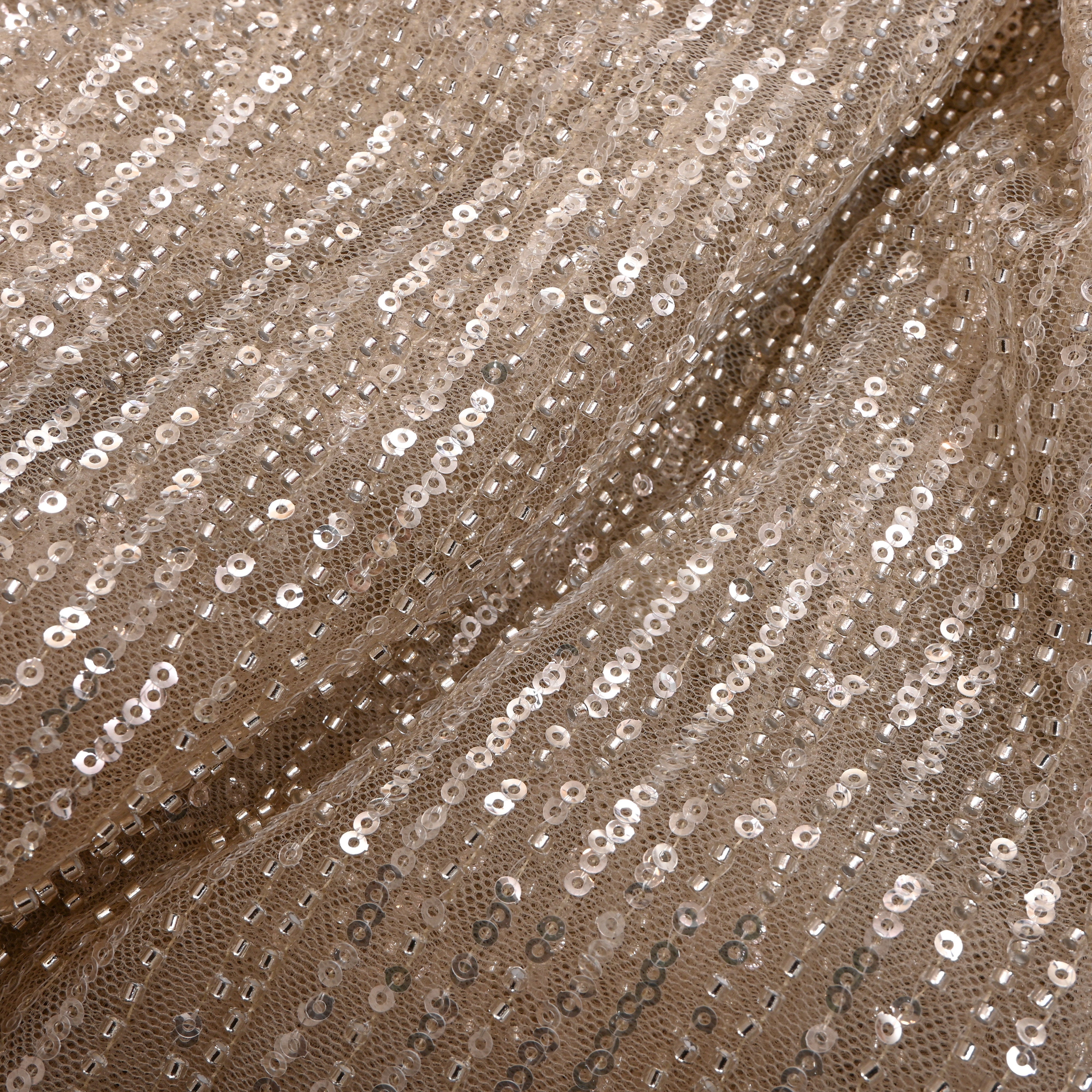 Gold Sequin Embroidered Net