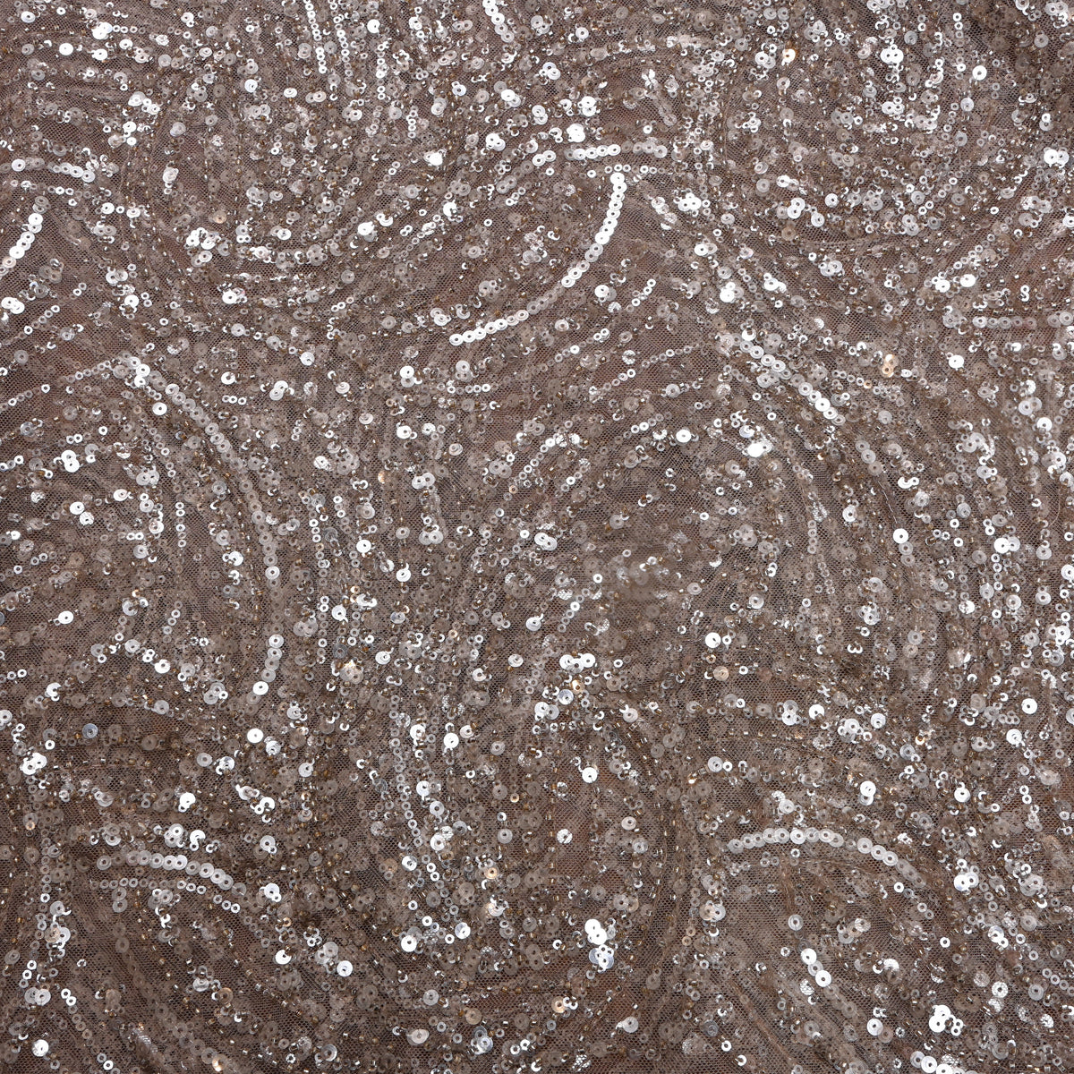 Rose Gold Pink Embroidery Net Fabric