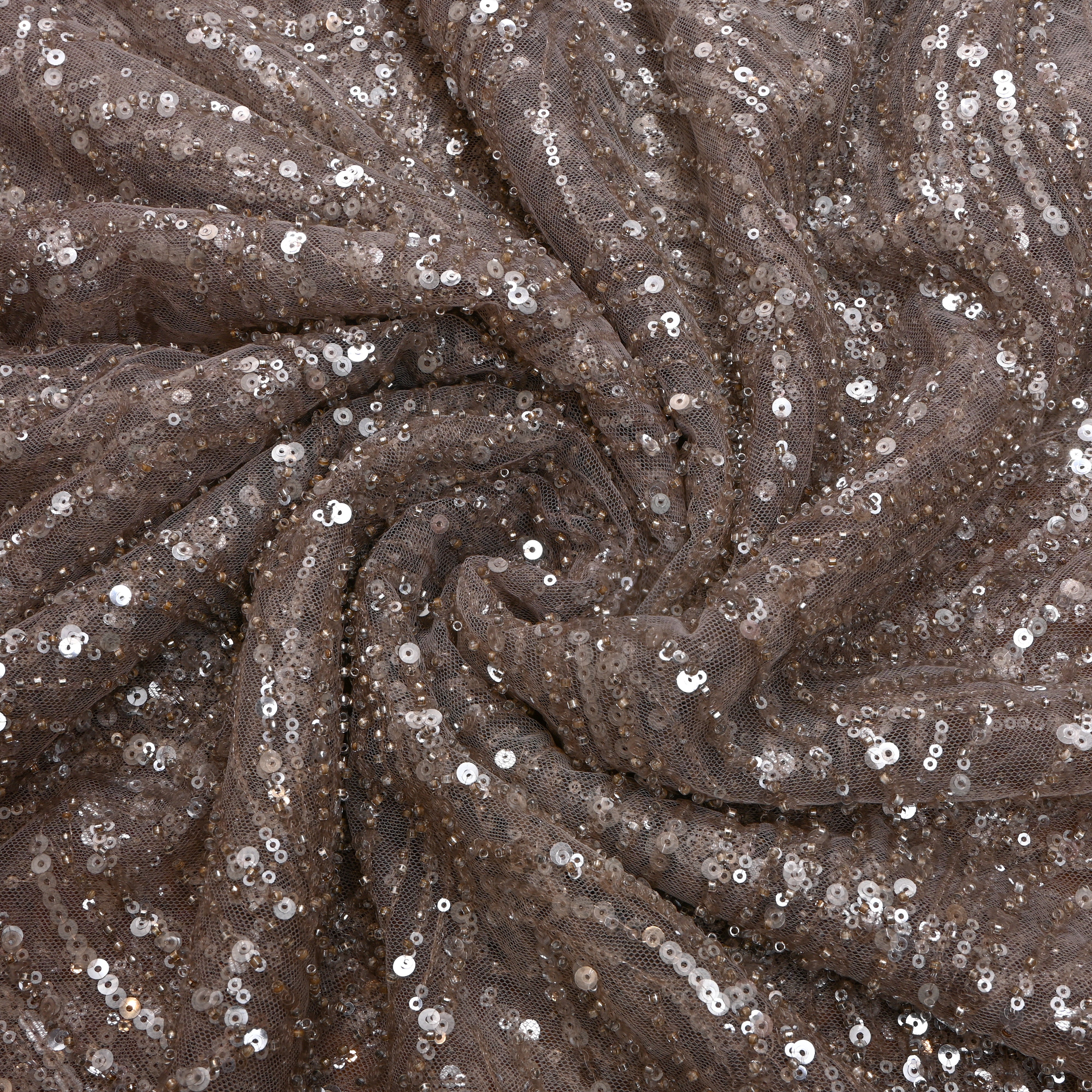Rose Gold Pink Embroidery Net Fabric