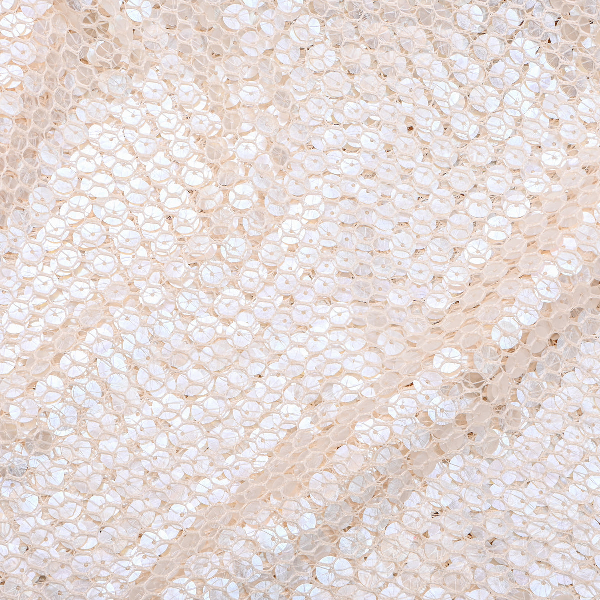 Pearl White Sequin Embroidery Net Fabric