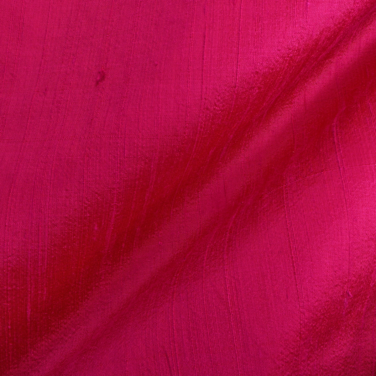 Bright Pink Plain Raw Silk Fabric