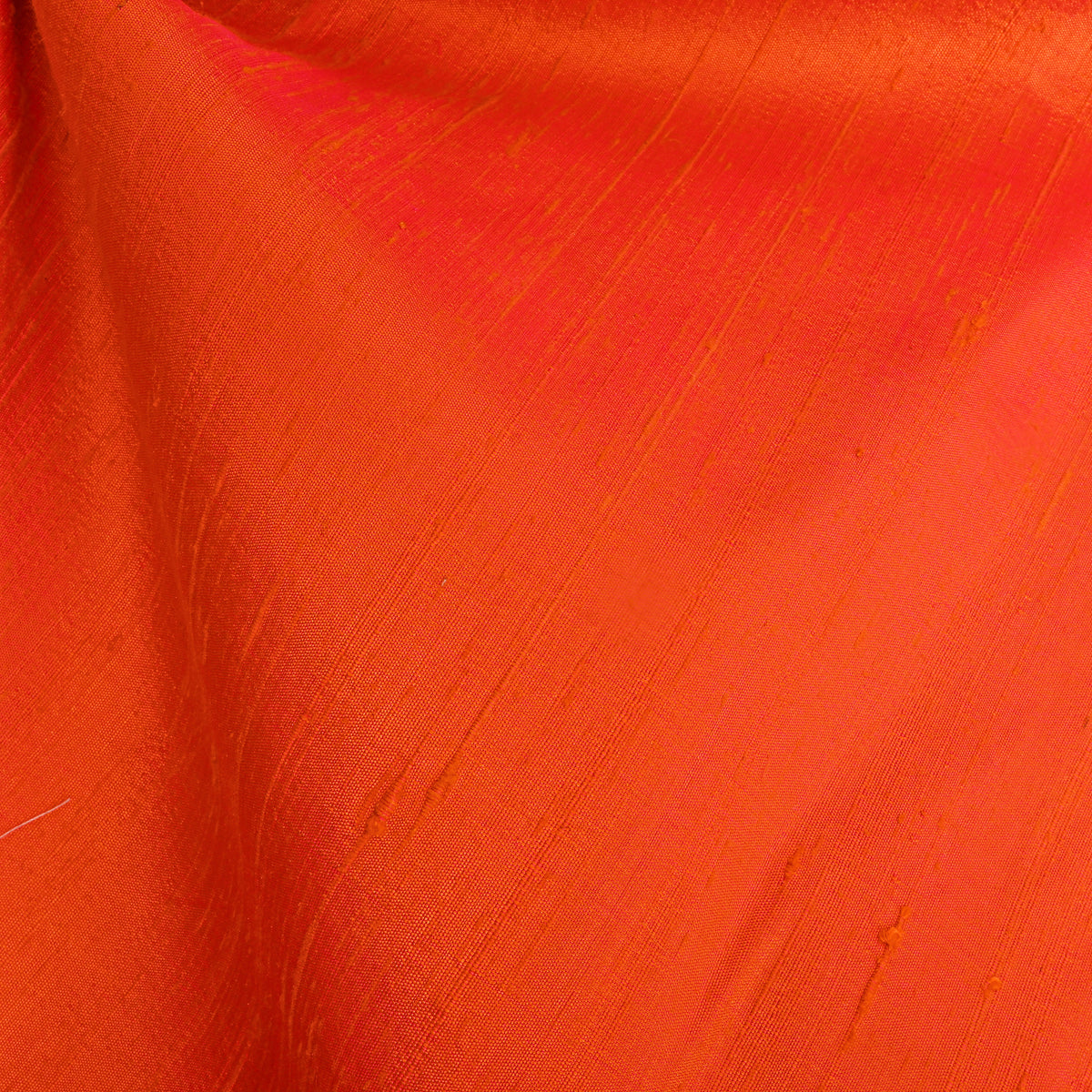 Bright Pumpkin Orange Plain Raw Silk Fabric