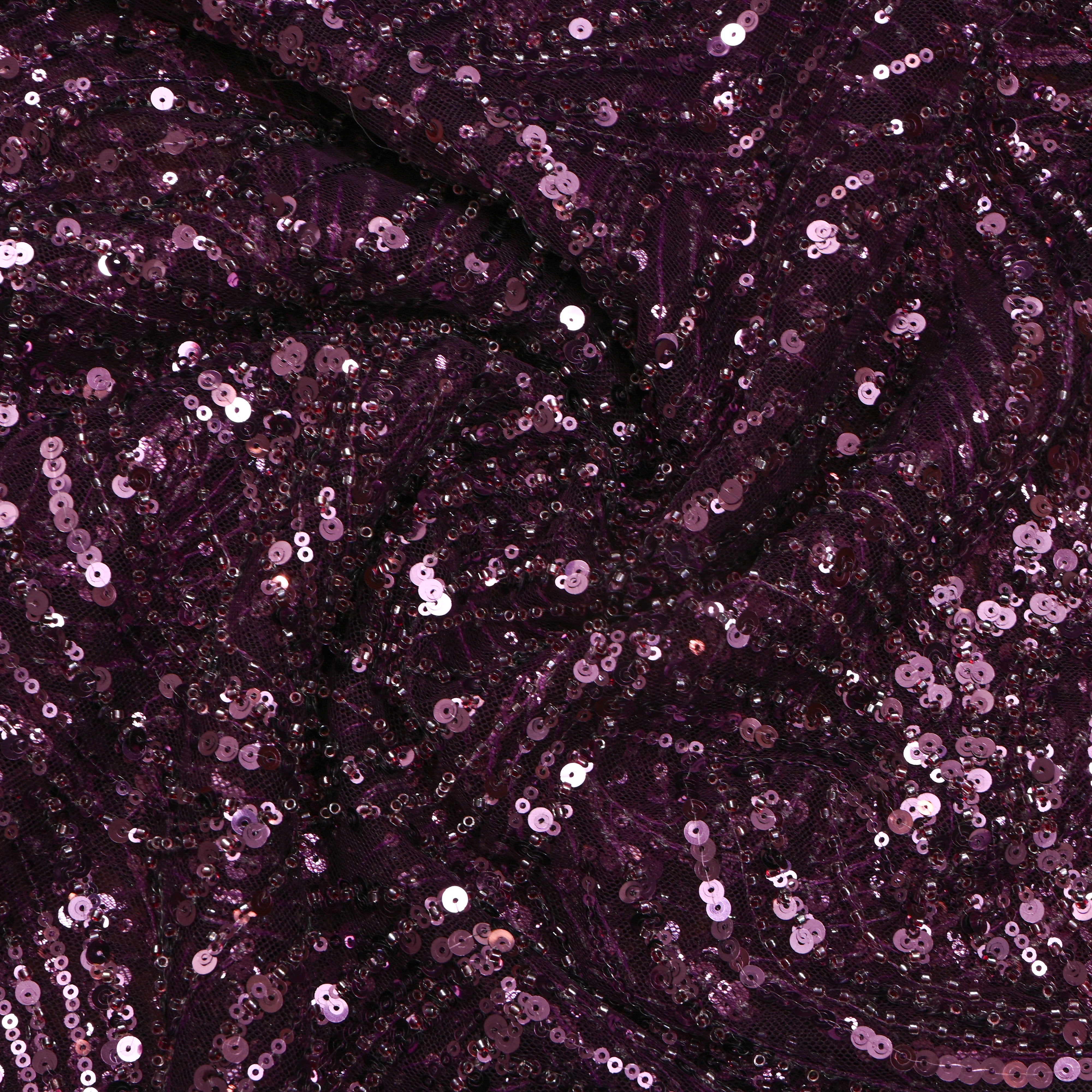 Royal Purple Net Embroidery Fabric