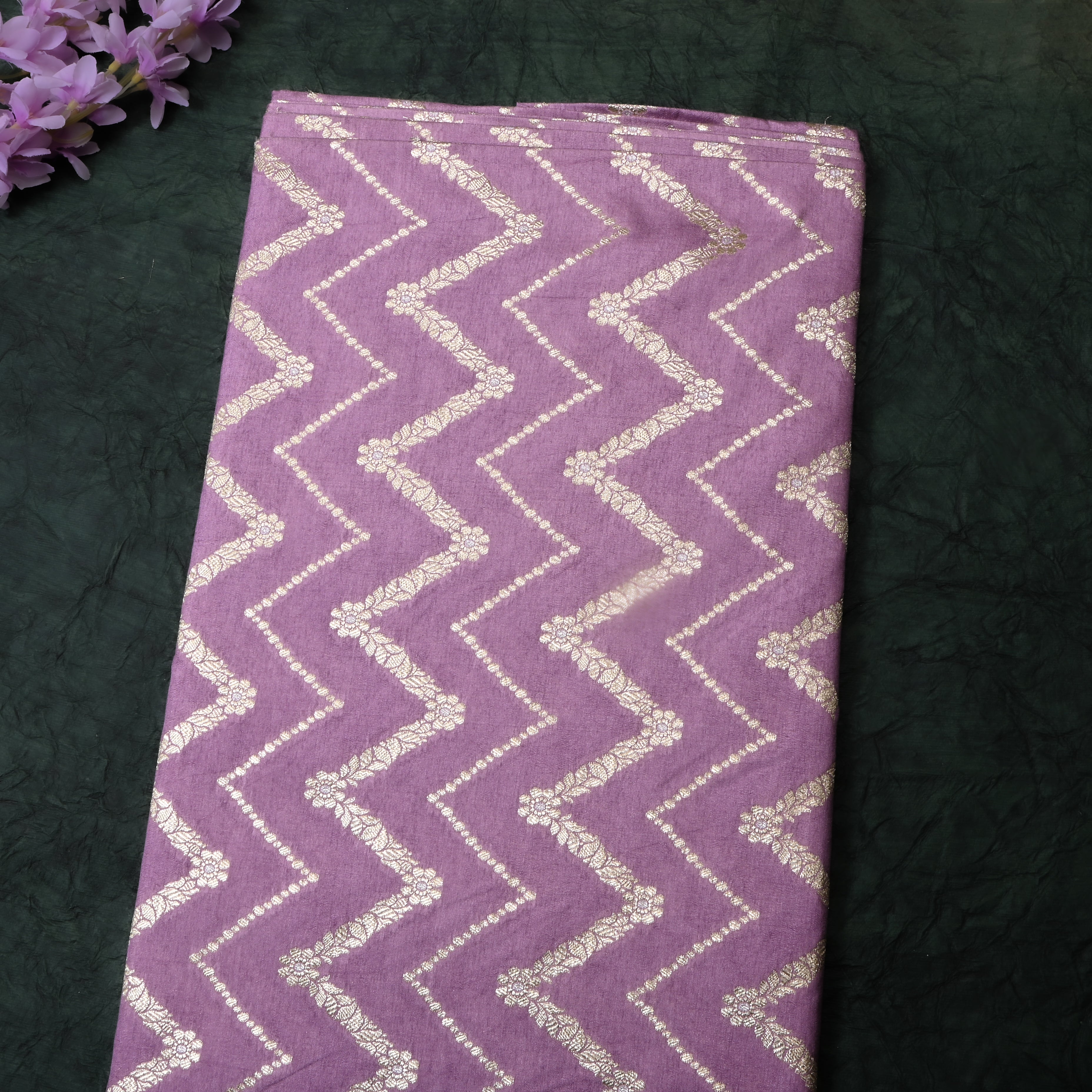Wild Berry Purple Jamawar Silk Fabric