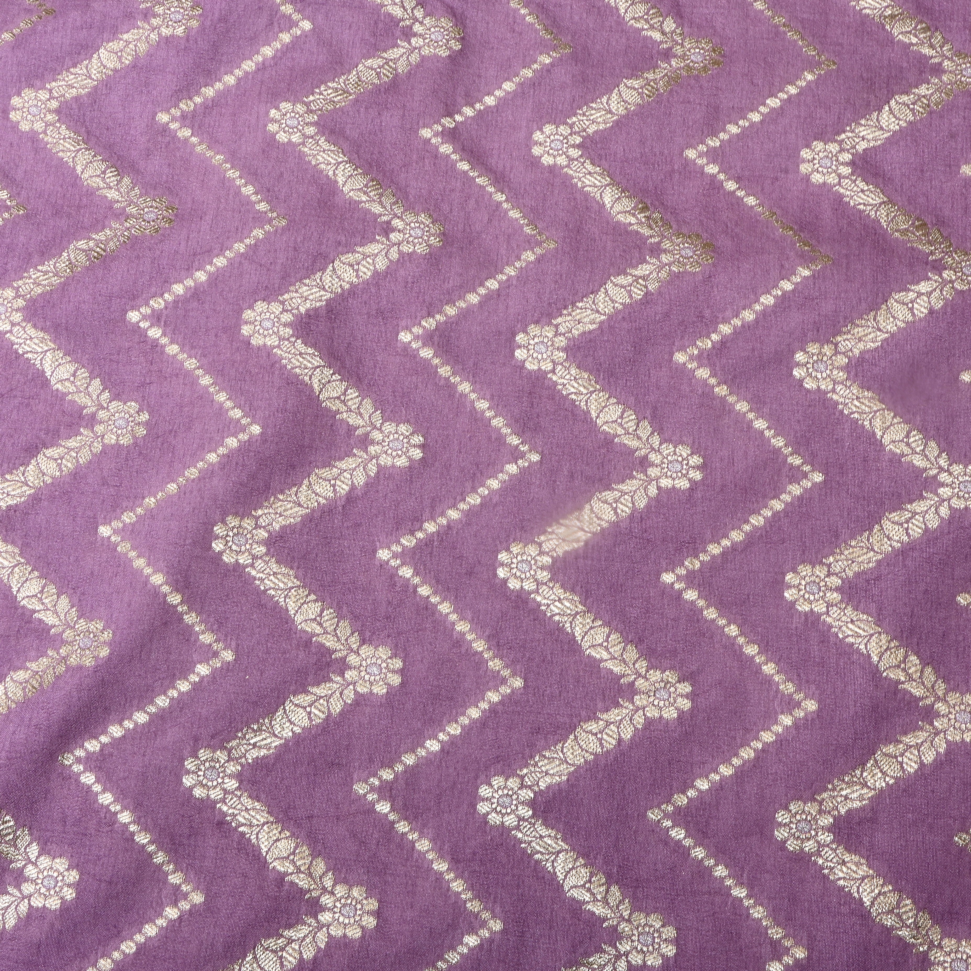 Wild Berry Purple Jamawar Silk Fabric