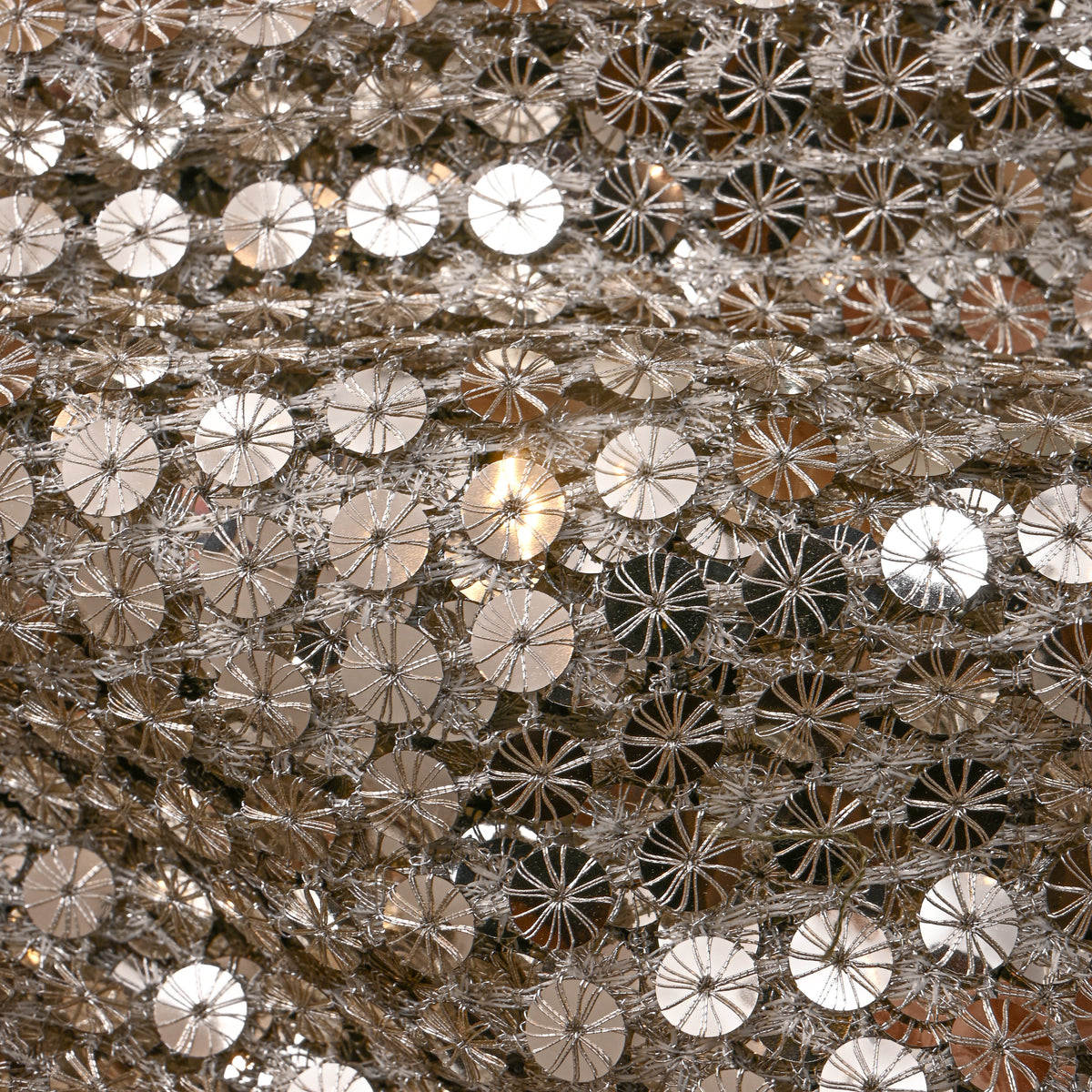 Metallic Silver All-Over Sequin Shimmer Fabric