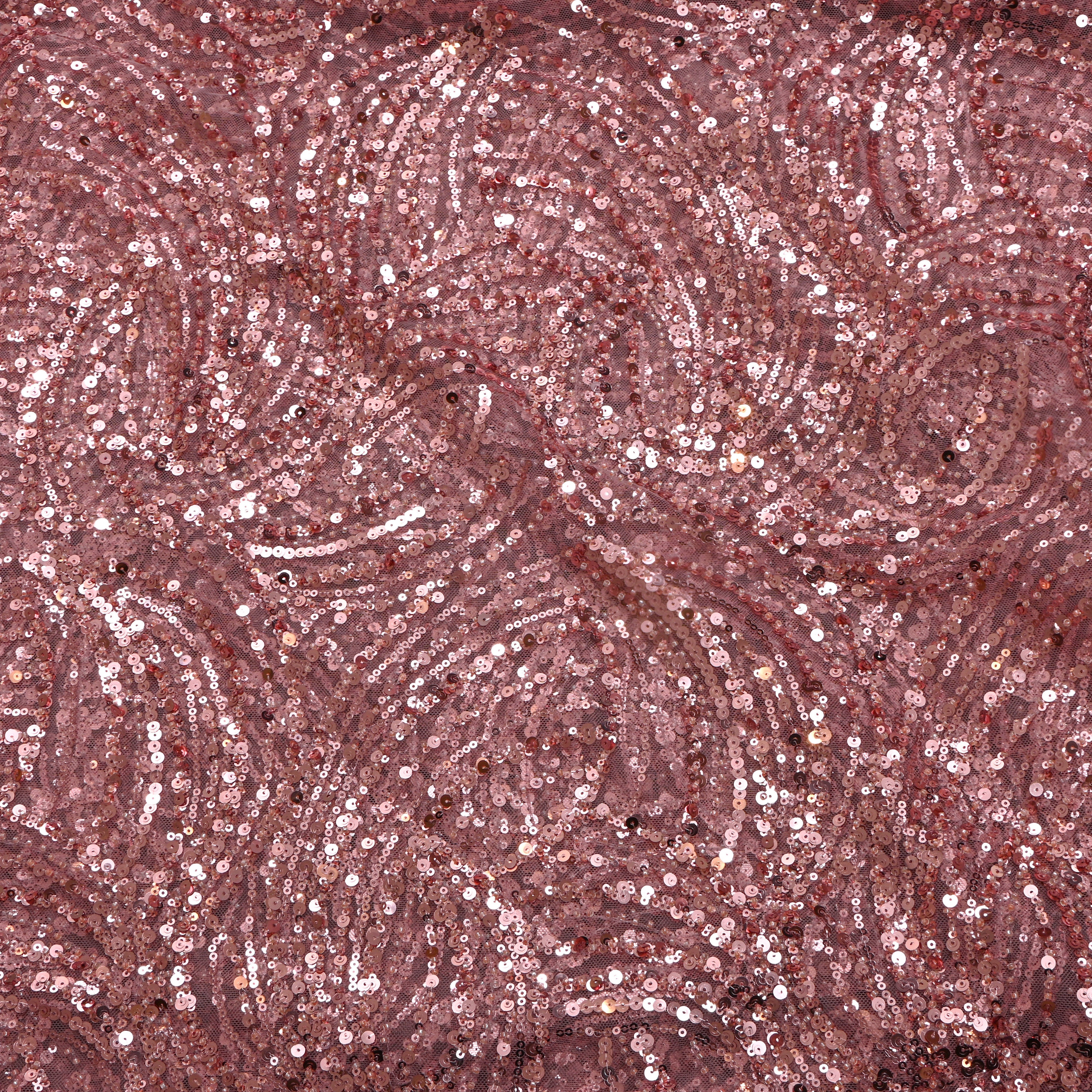 Dark Shimmery Pink Net Embroidery Fabric