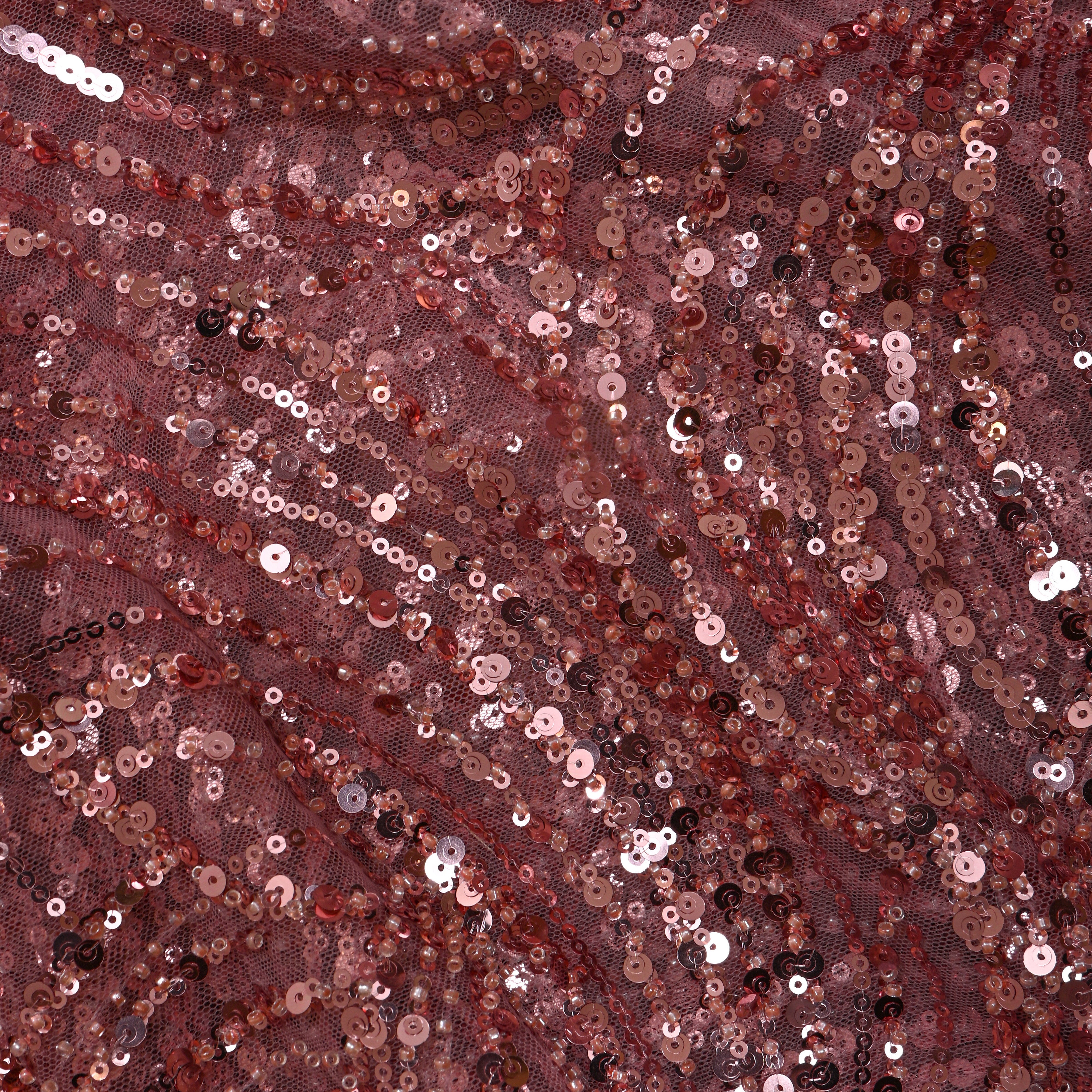 Dark Shimmery Pink Net Embroidery Fabric