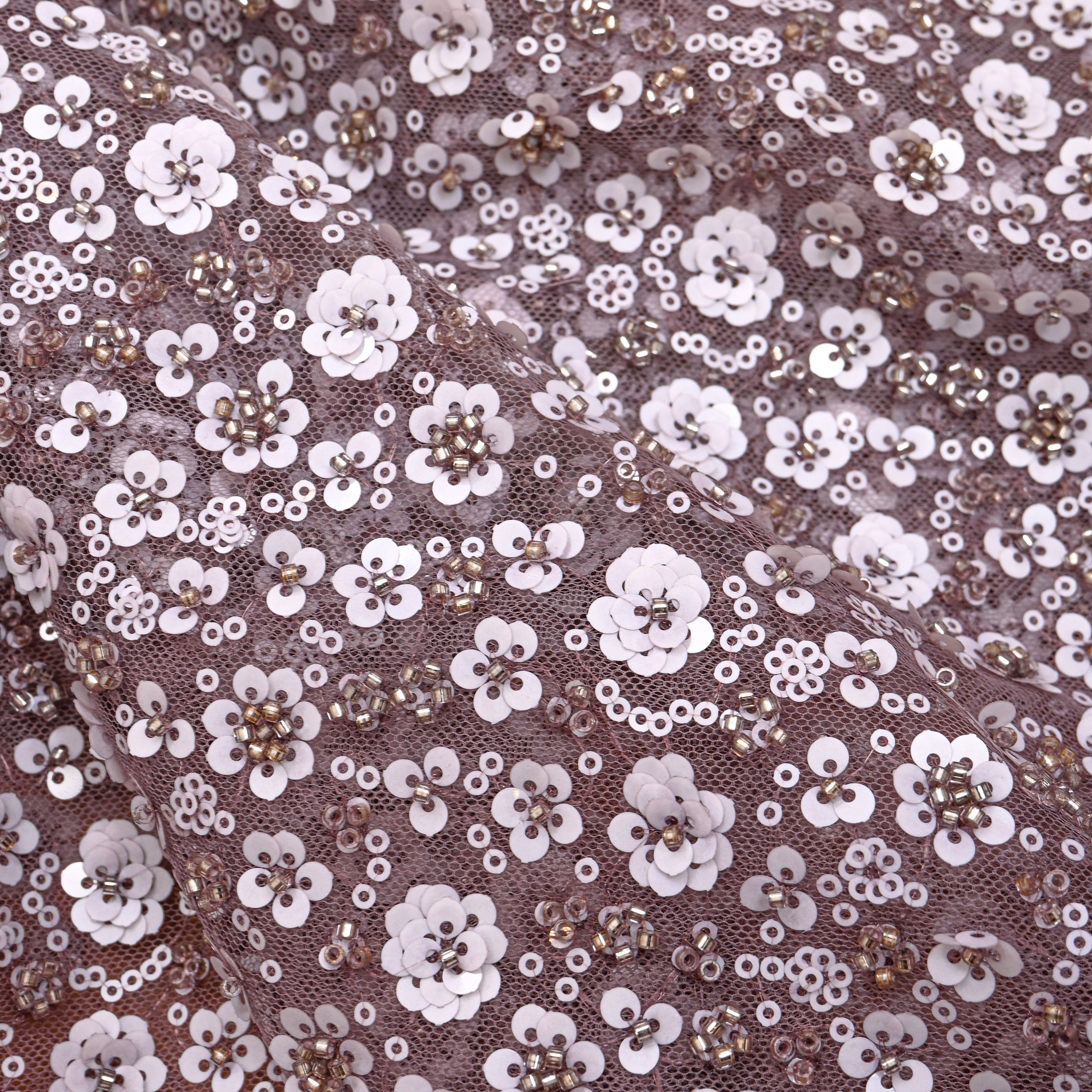Soft Light Purple Embroidery Net Fabric